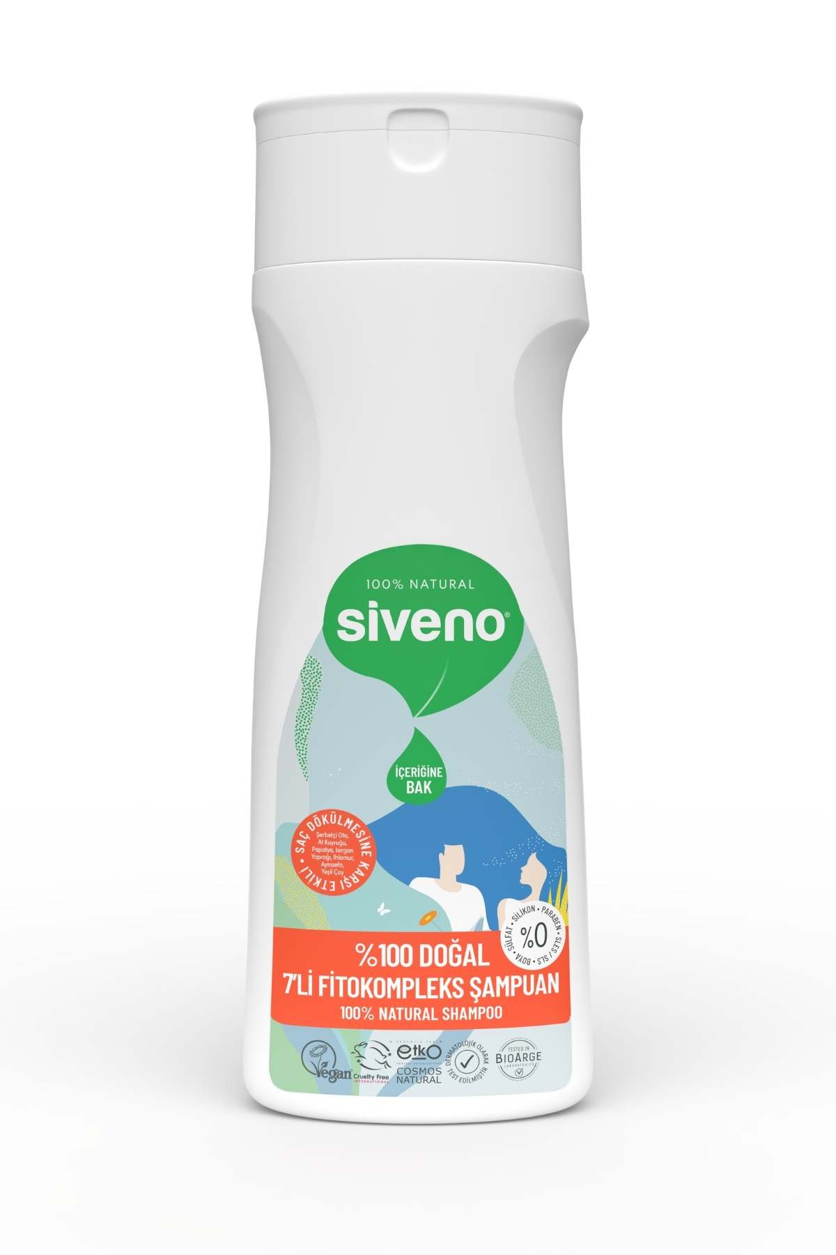 Siveno %100 Doğal Fitokompleks Şampuan 7 Değerli Bitki Yoğun Dökülme Karşıtı Dolgunlaştırıcı 300 ml