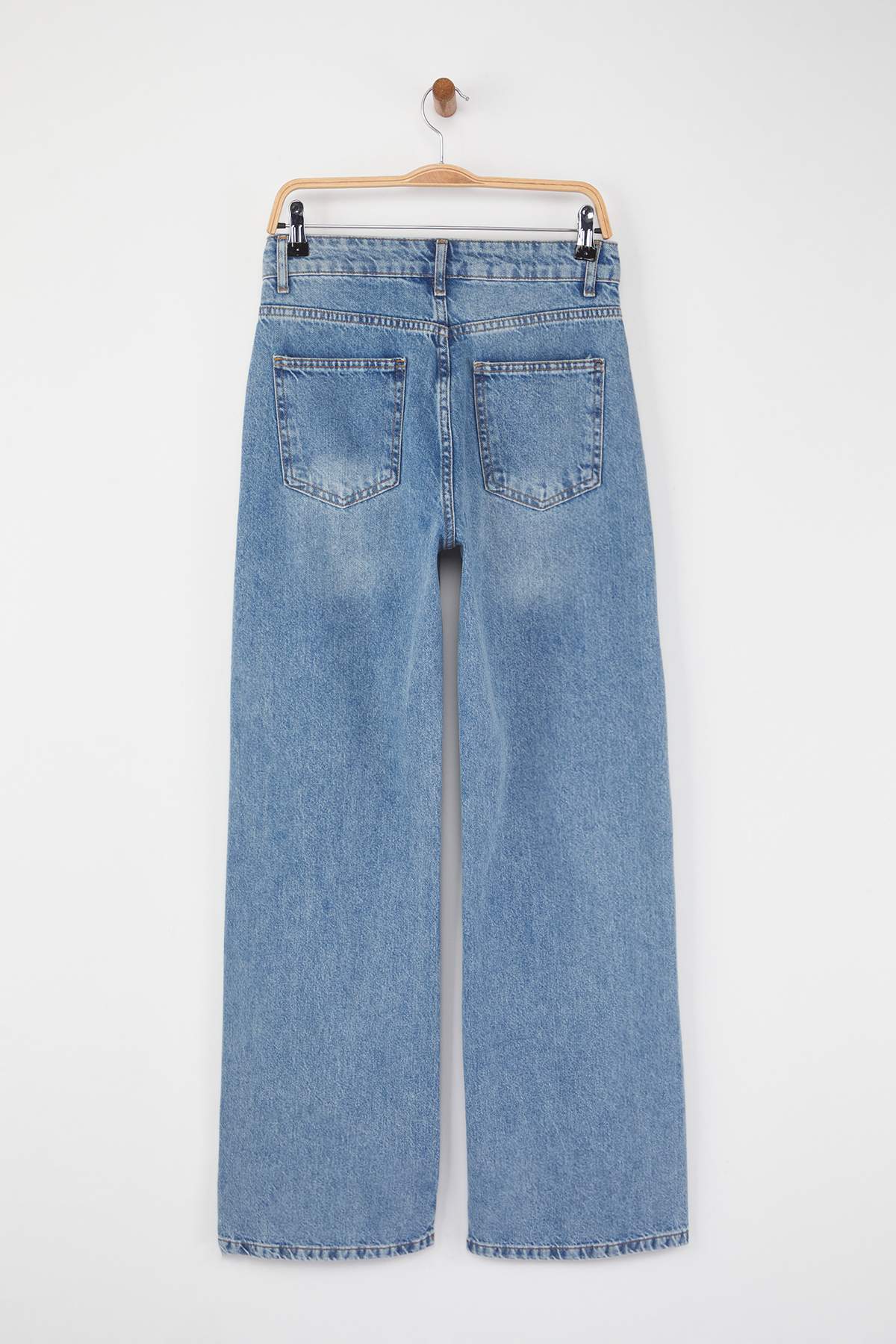 Trendyolmilla  More Sustainable Açık Mavi Yüksek Bel Wide Leg Jeans TWOAW26JE00073 - Görsel 6