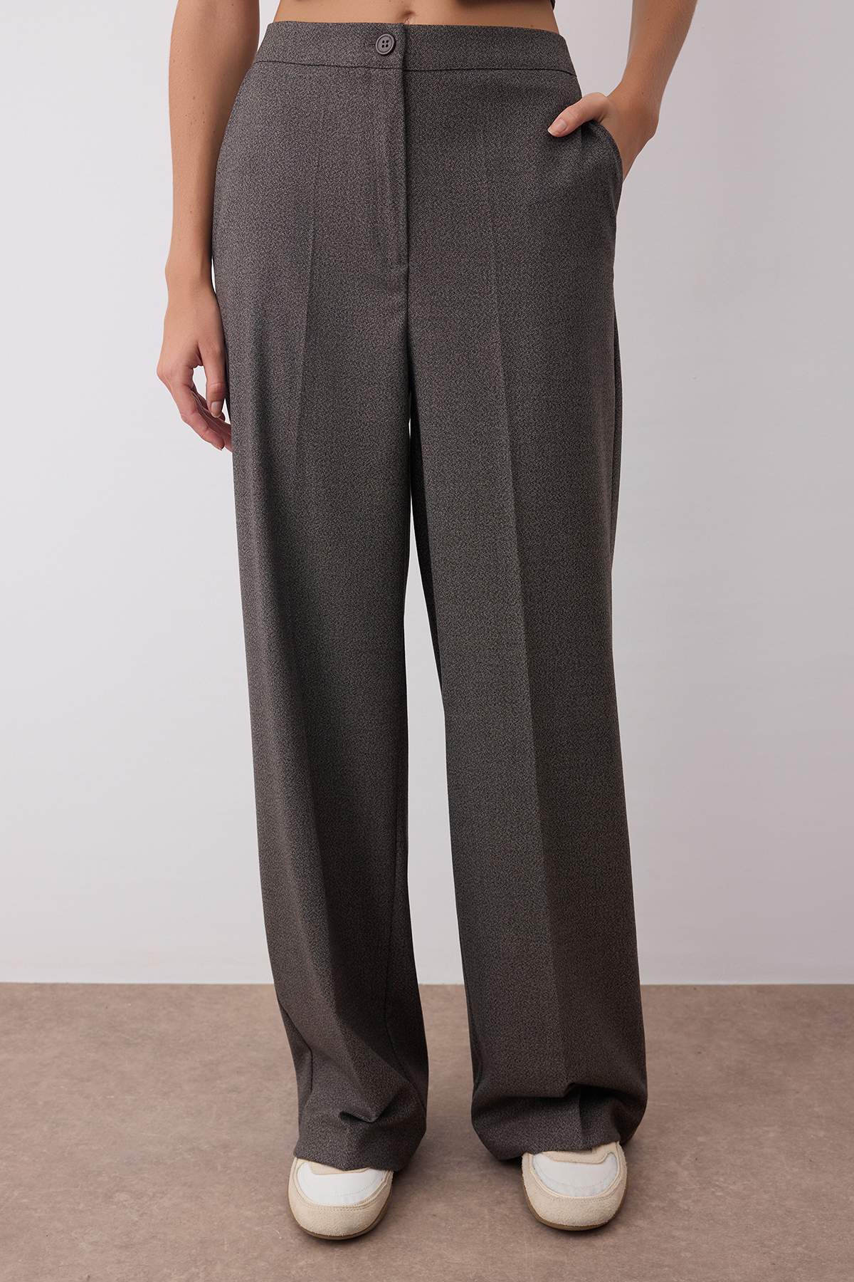 Trendyolmilla  Vizon Kırçıllı Dokuma Yelek Pantolon Alt - Üst Takım TWOAW26AU00057 - Görsel 3