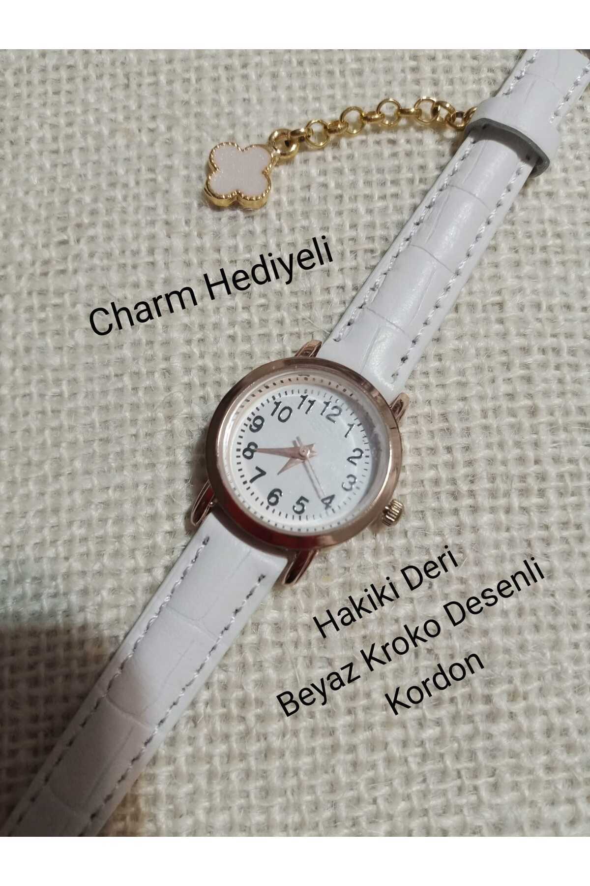 Minimal Retro GENUINE LEATHER MODEL women 'S watch with white strap charm bb0085
