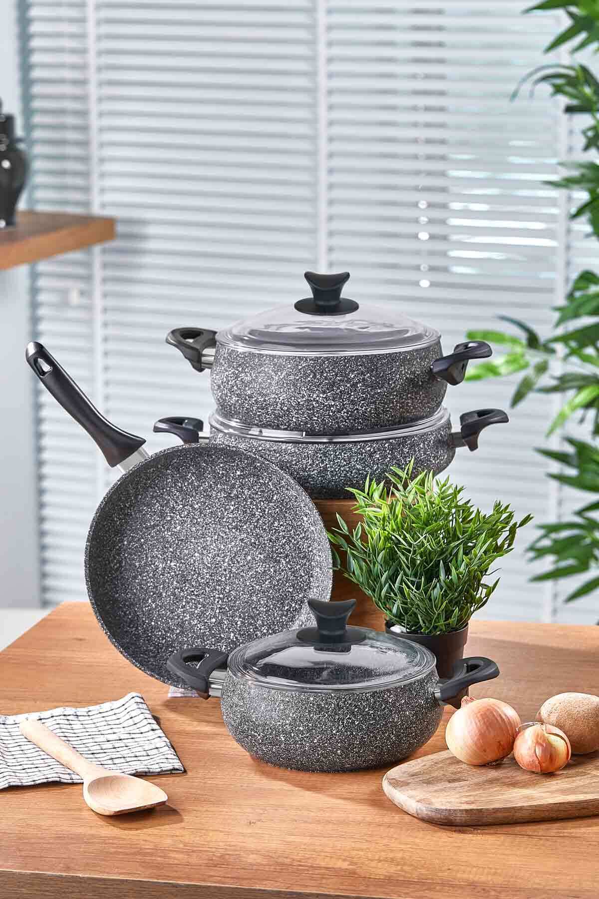 Taç Mastercook Tombik 7 Piece Set Gray