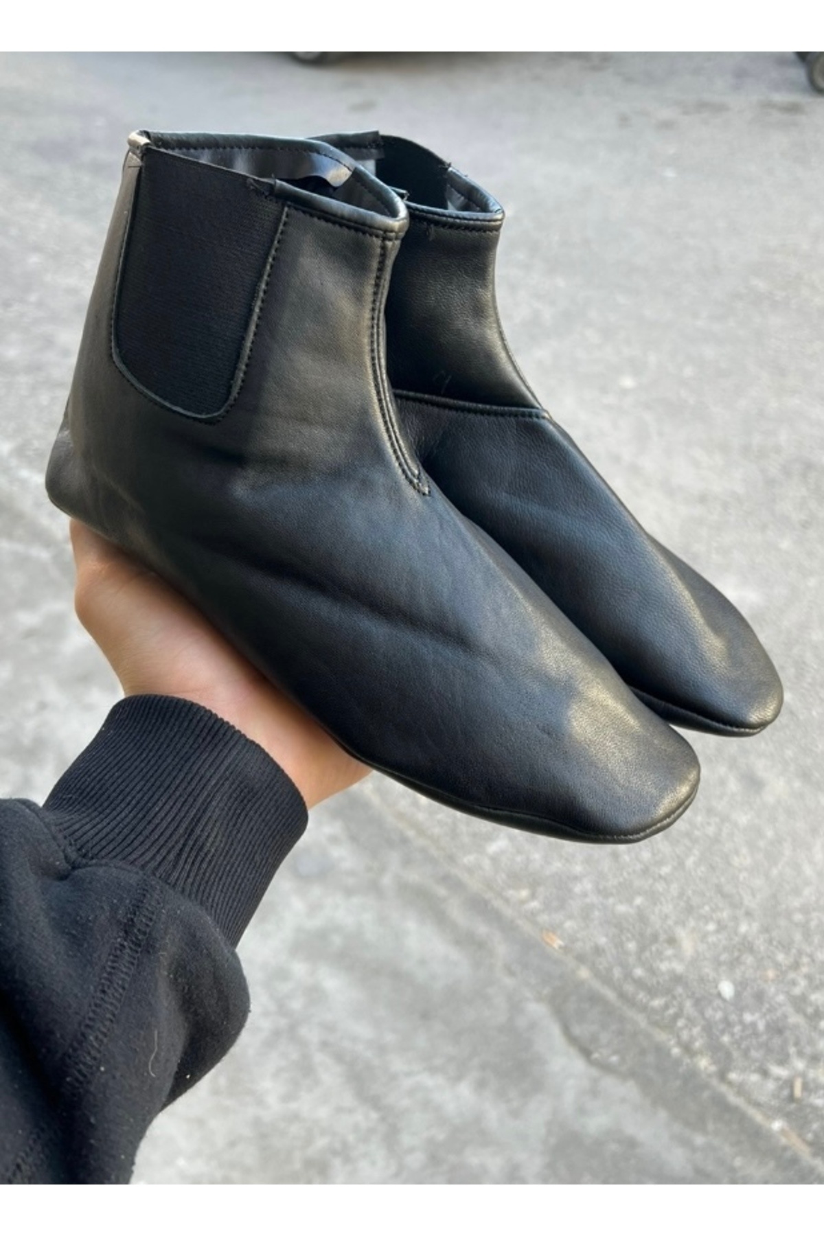 Aksulu %100 Hakiki Deri Çorap Mest Lastikli Fermuarlı İçi Miflonlu