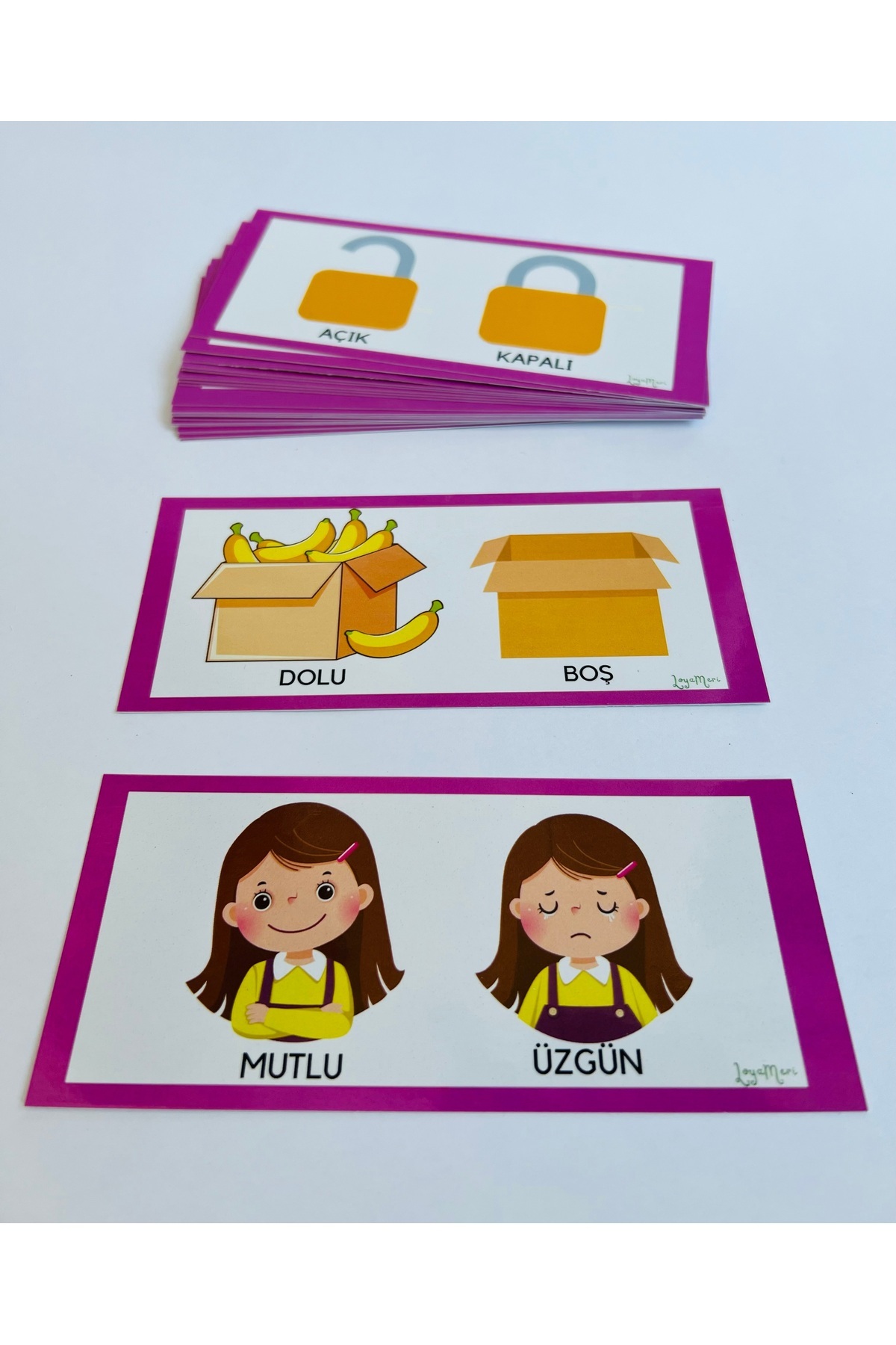 Loyameri Kidsshop ZIT ANLAMLI KELİME KARTLARI 30 KART OKULÖNCESİ ÖZEL EĞİTİM ETKİNLİK fotoğrafı 3 (önizleme)
