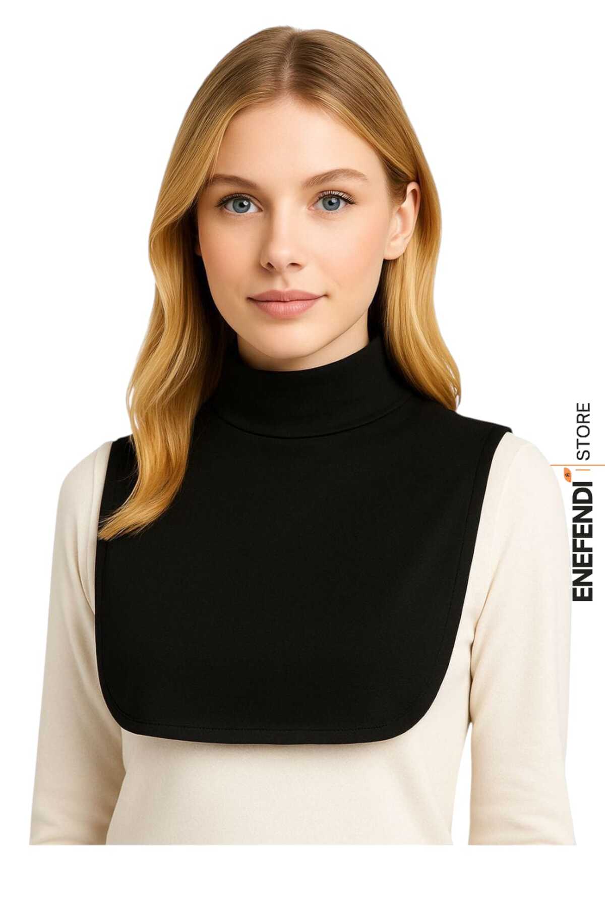 Neck Collar Hijab Black | Women's Fitted Model • Casual Stylish Accessory • Elegant and Minimalist Design