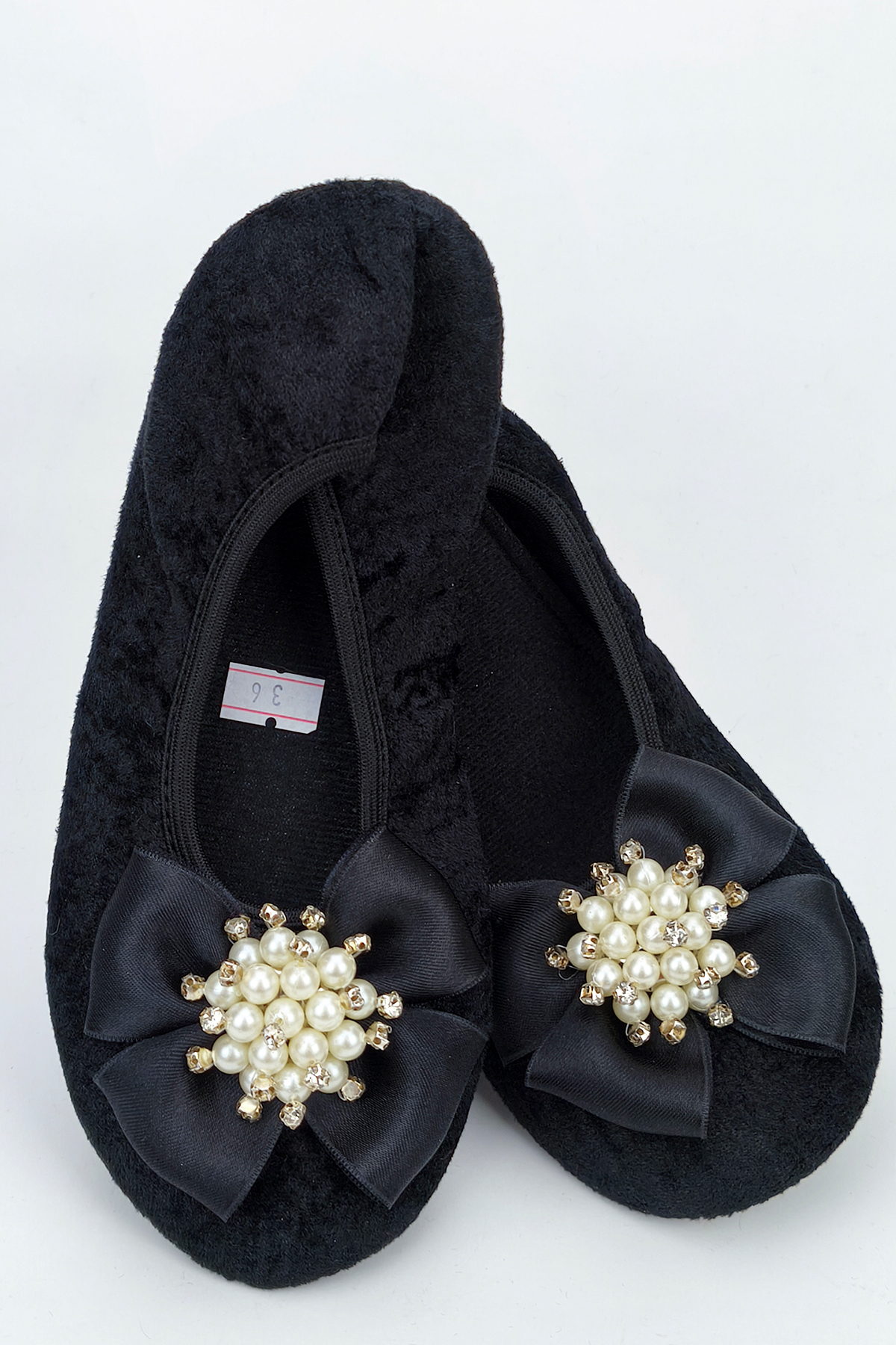 CEYDA SHOES Süslü Kadife Ev,hac, Umre Babeti, Hediye, Günlük Babet,tüylü Babet, Panduf, Patik, Gösteri Pisi Pisi görsel 3