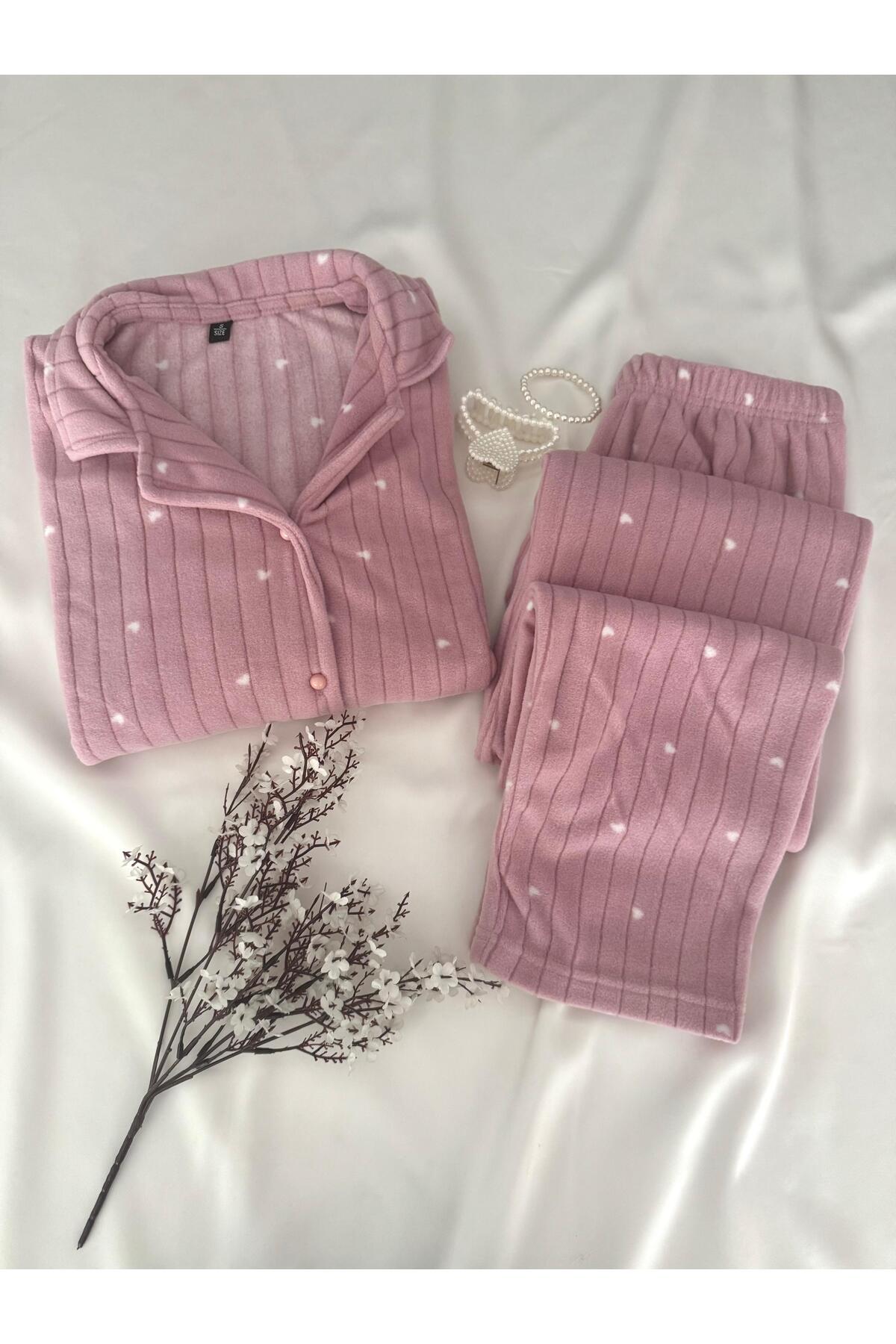 MH Moony Homewears Pembe Termal Polar Pijama Takımı