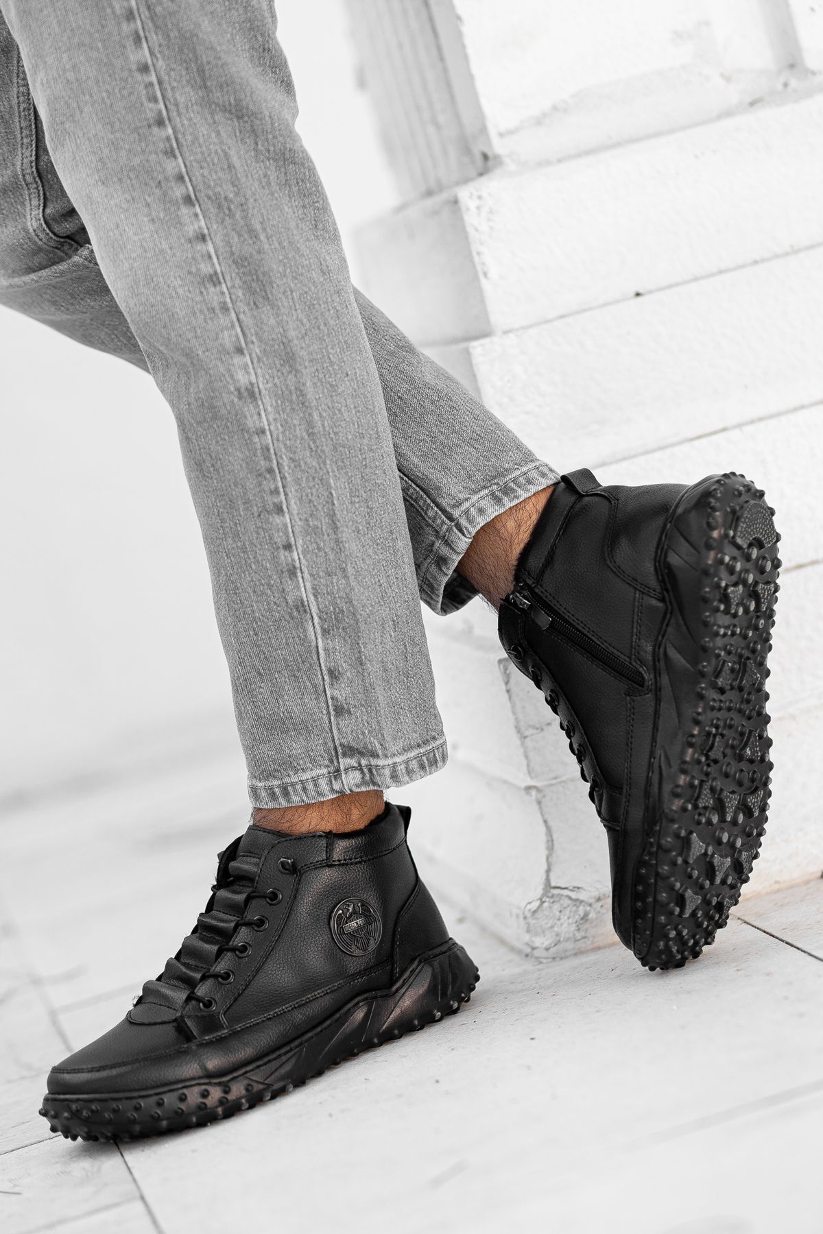 Sanvio Tarzkar  Siyah Günlük Su Geçirmez Dikişli Garantili Soğuğa Dayanıklı Sağlam Kaymaz Kauçuk Taban Erkek Bot - Görsel 7