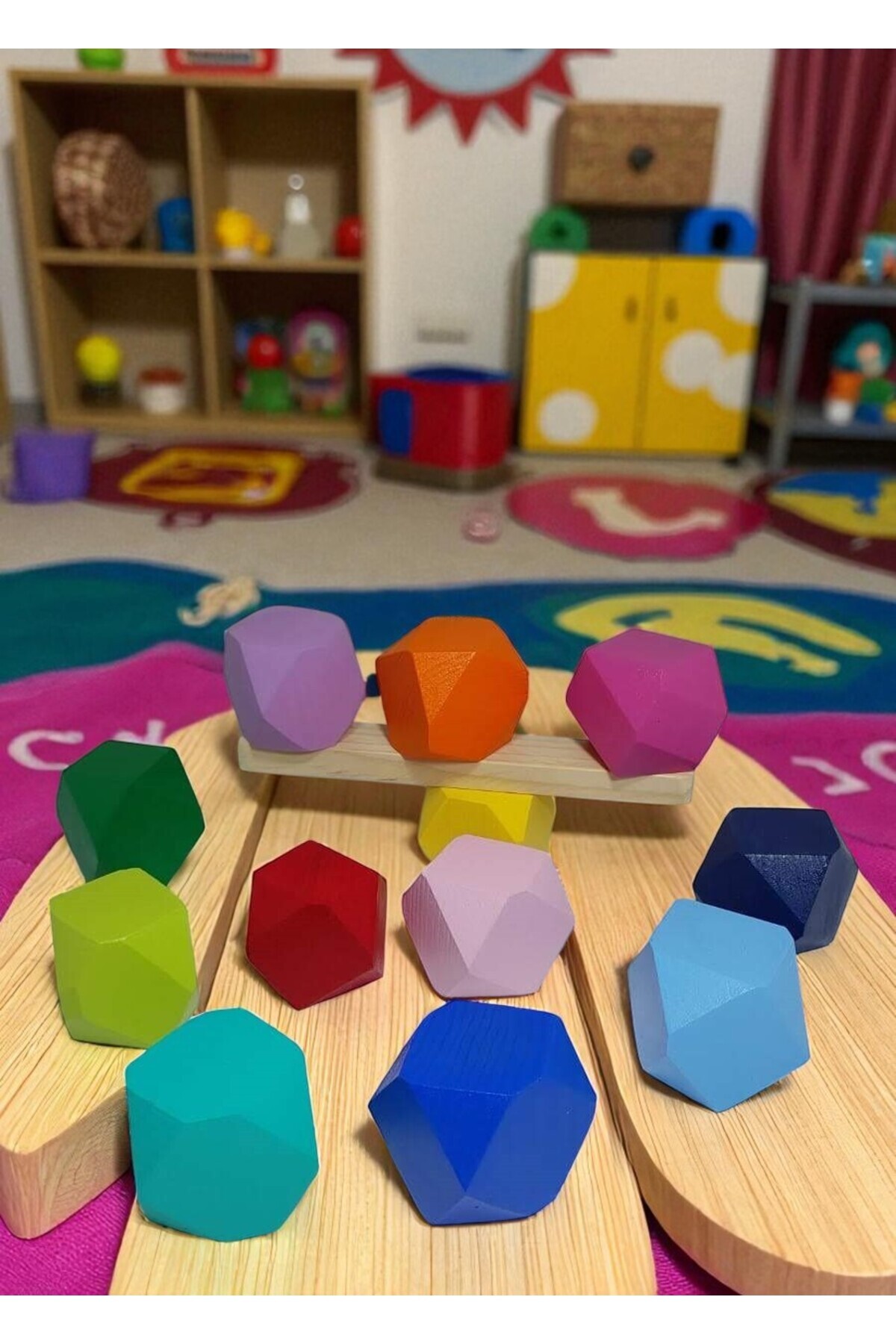 ERC Ahşap Denge Blokları Montessori Waldorf Eğitimi 12 Li Set fotoğrafı 3 (önizleme)