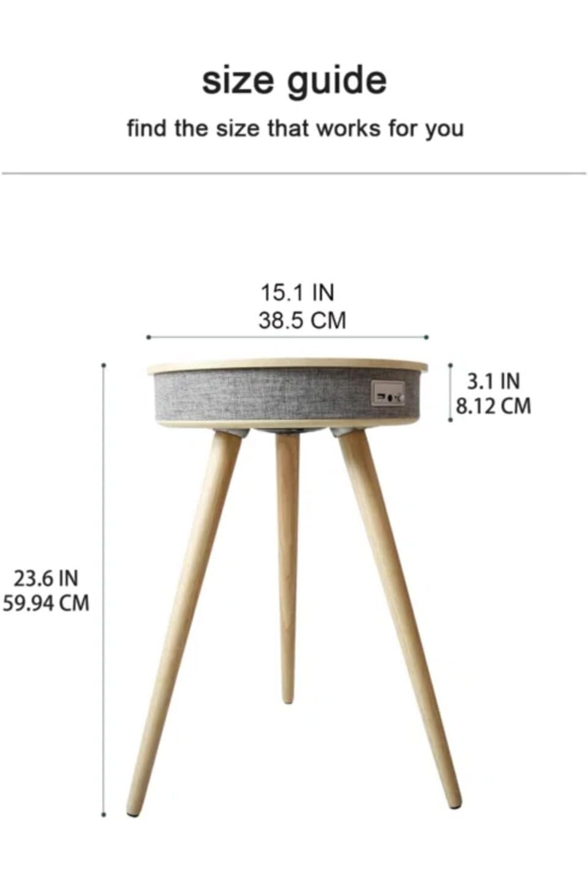 X LOT-Smart End Table Sofa Coffee Table with Bluetooth Speaker Wireless Charging for mobile phone 5