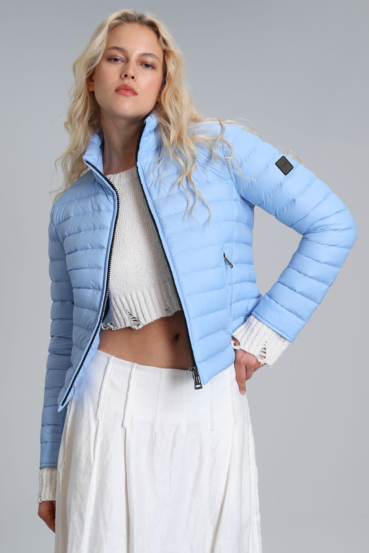 Mary Goose Feather Women's Coat Blue