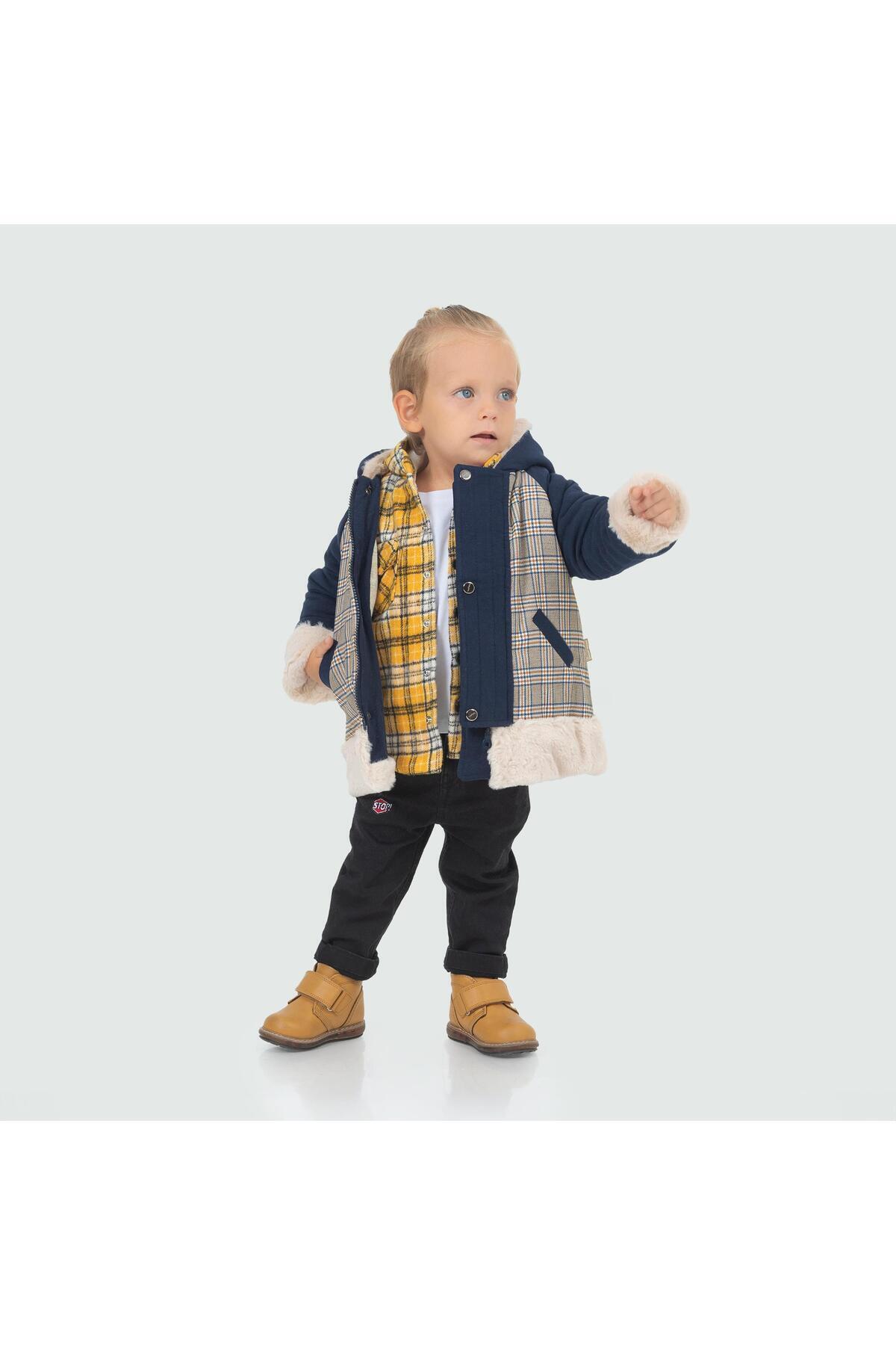 Babyhola Kız Erkek Çocuk Kapüşonlu Kaban 13415 fotoğrafı 5 (önizleme)