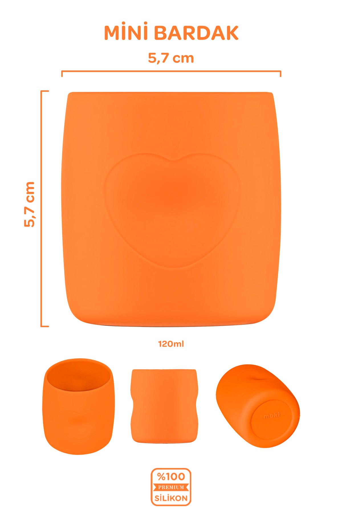 Moki Silikon Mini Bardak Sunset Turuncu fotoğrafı 2 (önizleme)