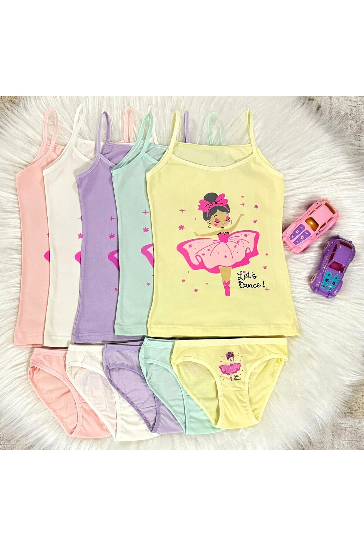 TatlıKids BASKILI KIZ COCUK ATLET BİKİNİ 5'Lİ SET {PAMUKLU] fotoğrafı 2 (önizleme)