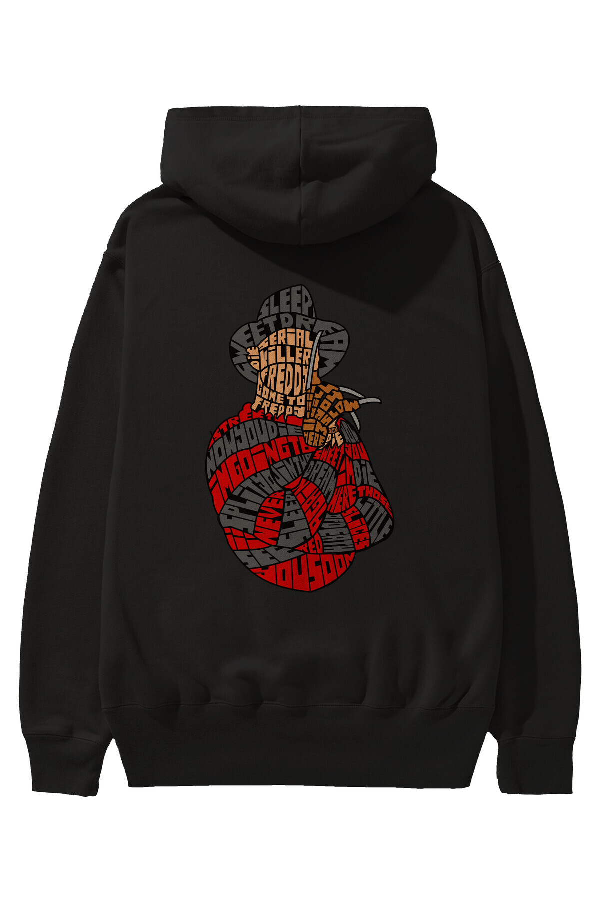 Sweet Dream Back Printed Black Oversize Hooded Sweatshirt Men Women