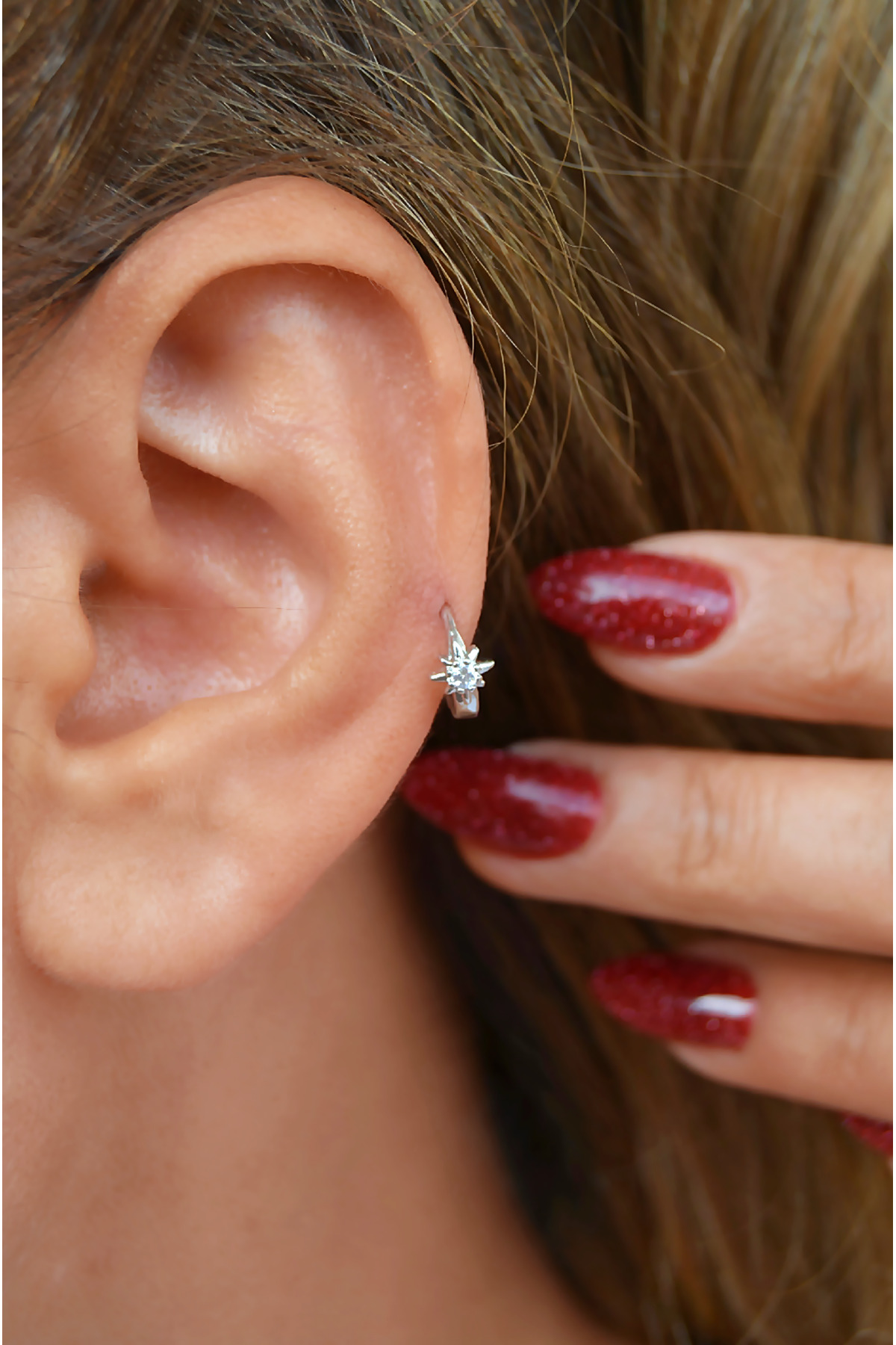 Pole Star Ring Piercing Forward Helix Tragus Daith Helix Silver Color