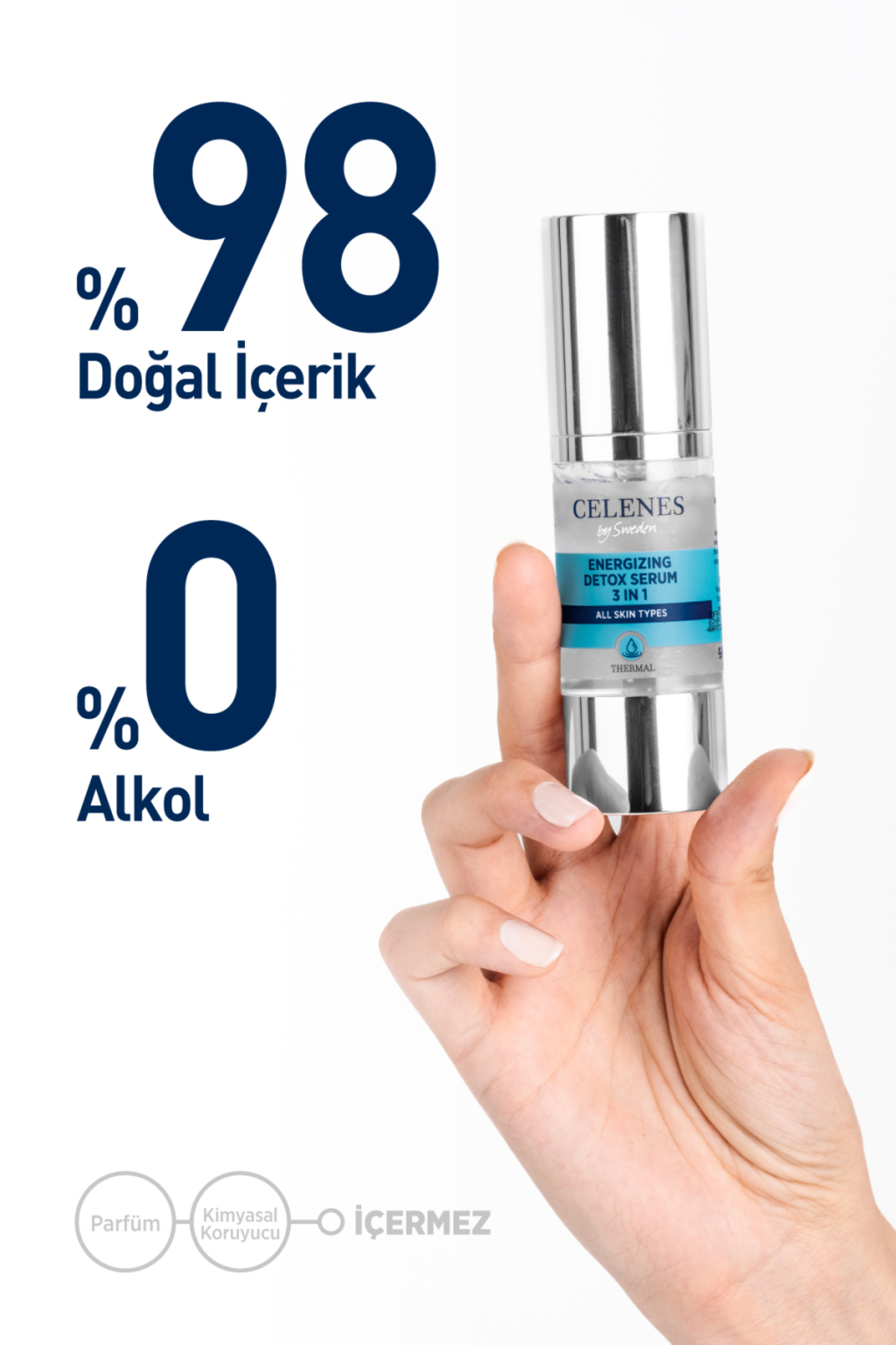 Thermal 3'ü 1 Arada Nemlendirici Canlandırıcı Detox Etkili Serum - Hyalüronic Asit 30 ml — Celenes-Canlandirici-Serum — تصویر 3 از 4