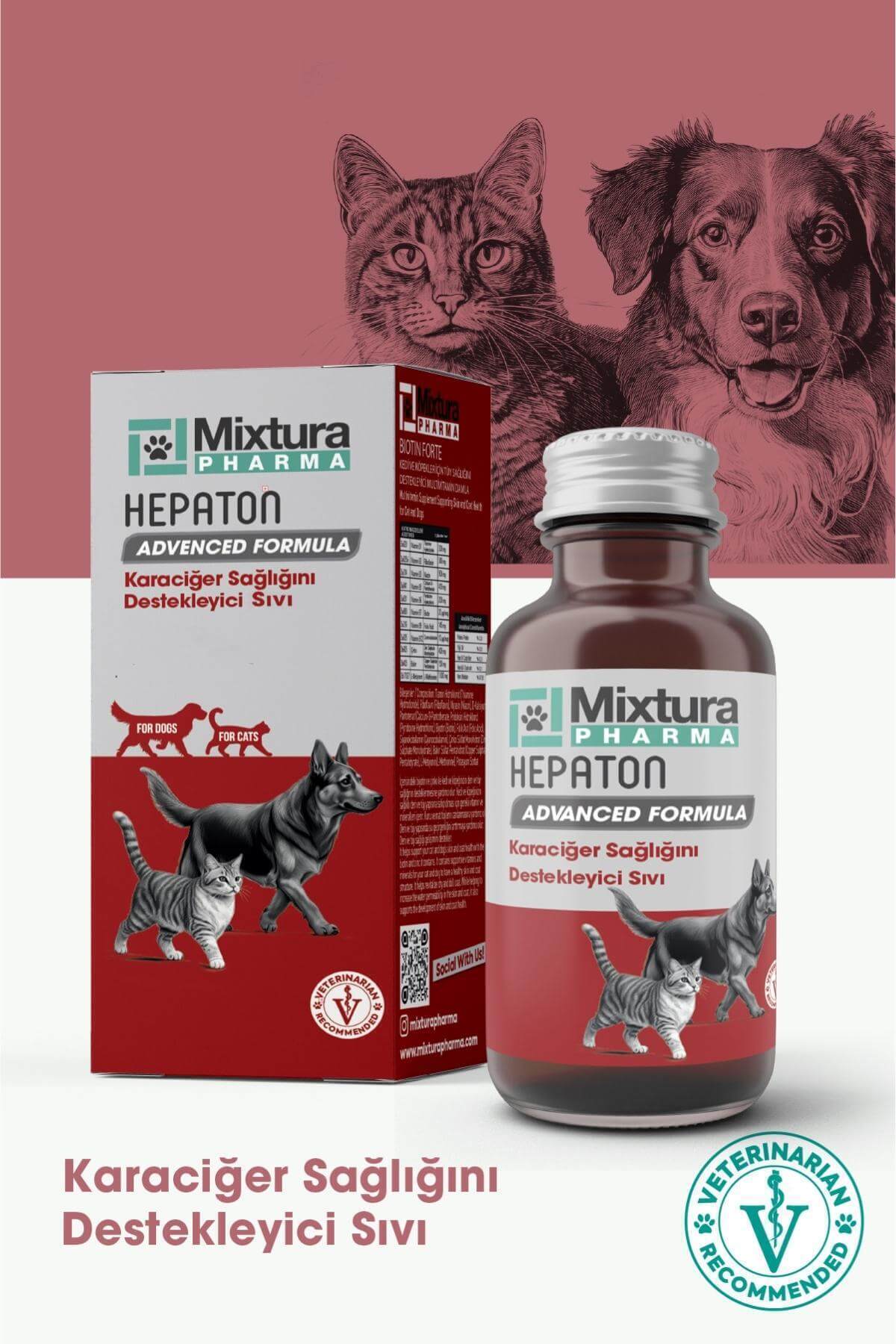 Mixtura Pharma Hepaton Kedi ve Köpek Karaaciiğer Destekleyici Sıvı