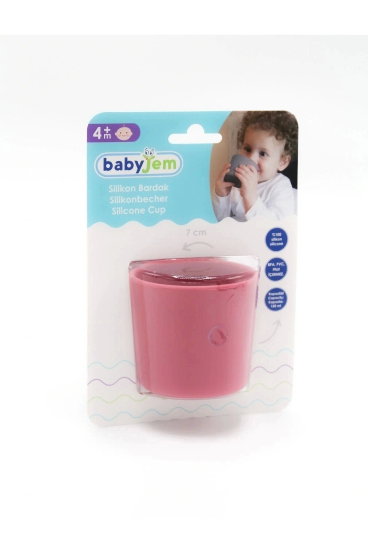 Babyjem Kolay Kavrama Silikon Bardak Somon fotoğrafı 5 (önizleme)