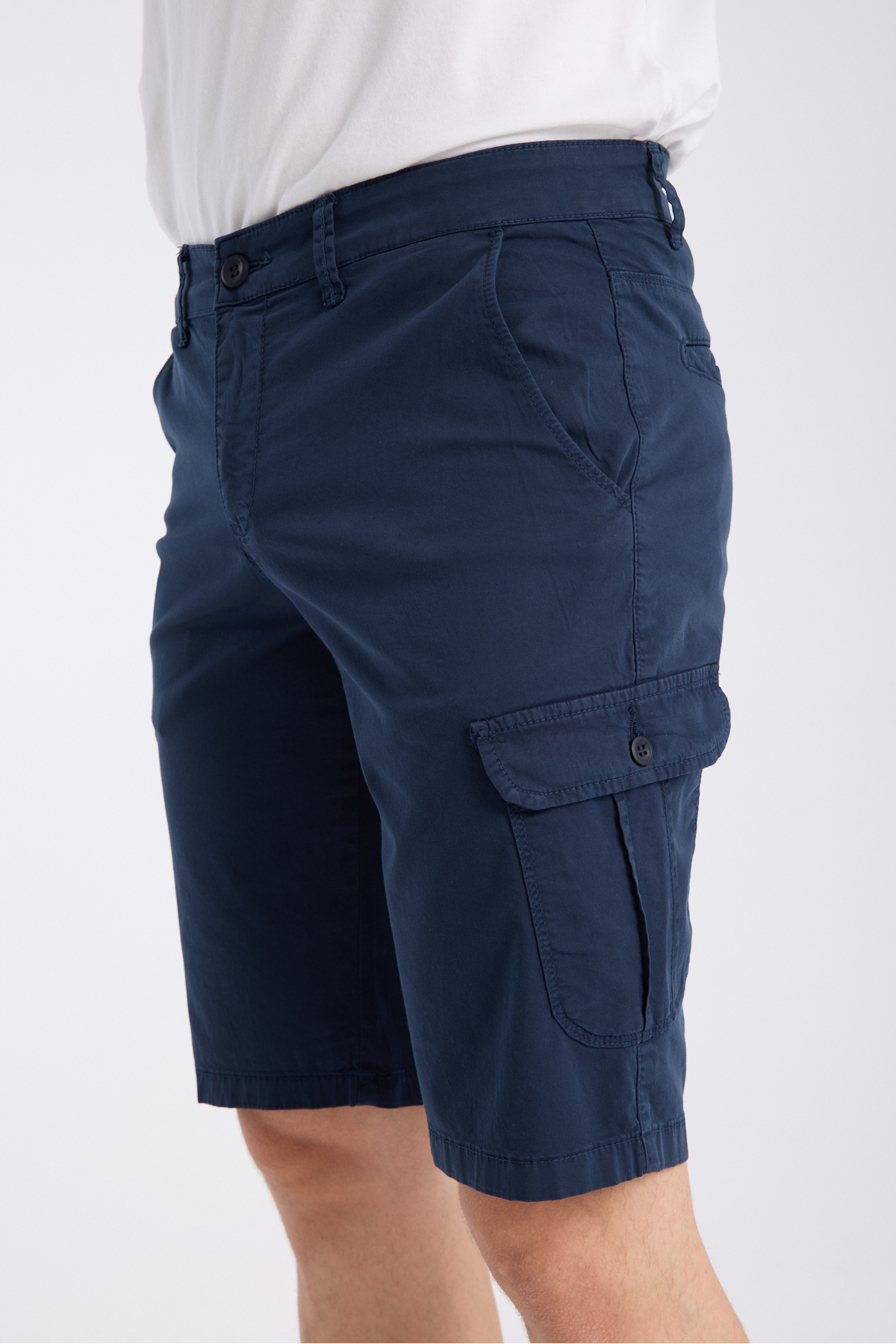 muzzo jeans  Kargo Cepli Lacivert Pamuklu Chino Şort - Görsel 2