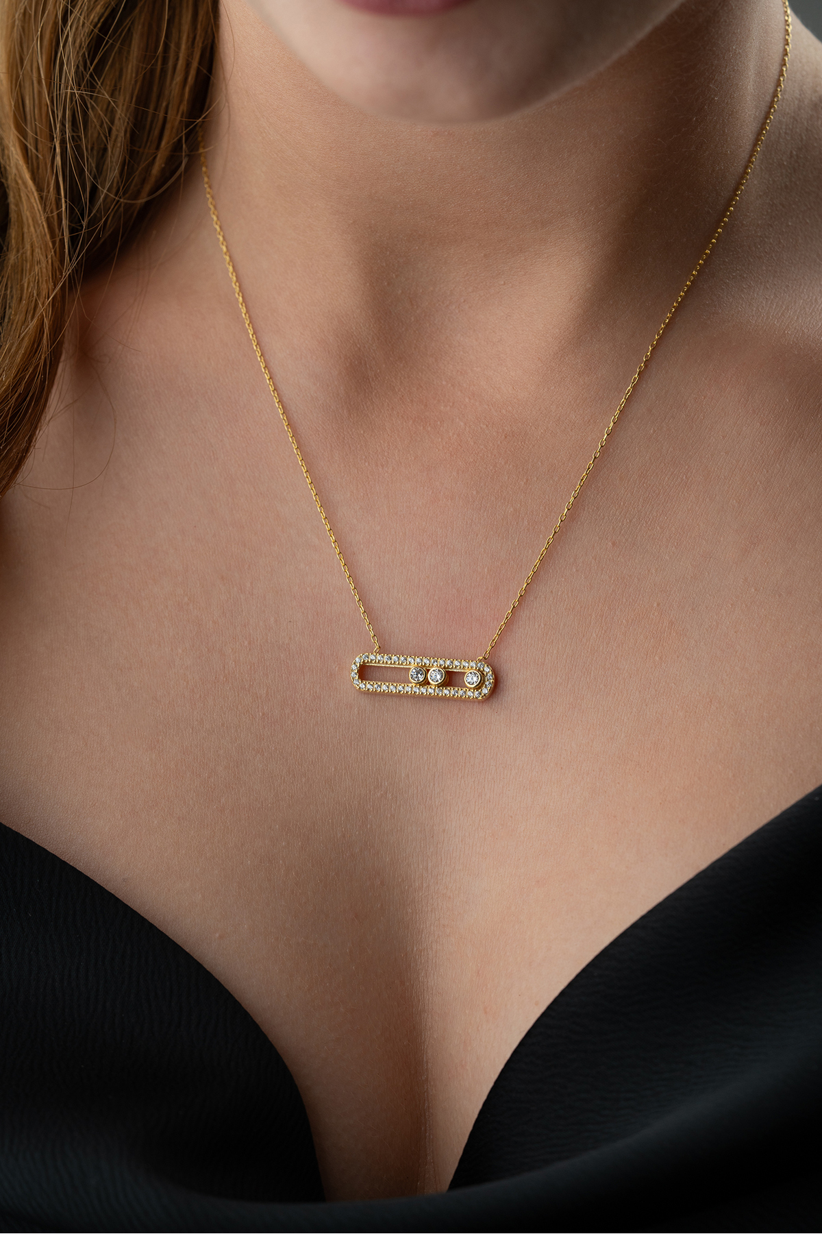 Silvano Jewelry 925 Ayar Gümüş Zirkon Taşlı Trend Kolye görsel 3