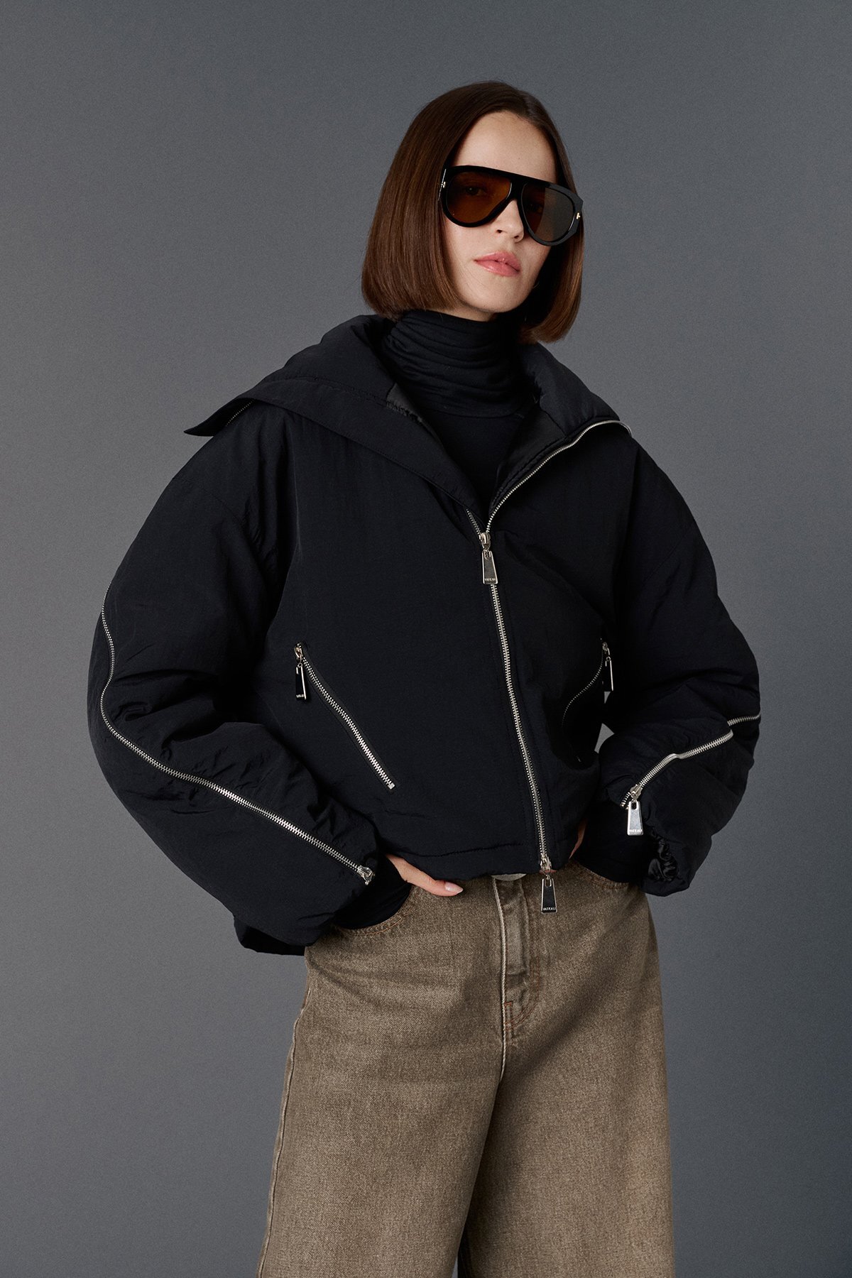 VATKALI  Fermuarlı bomber mont - Görsel 3