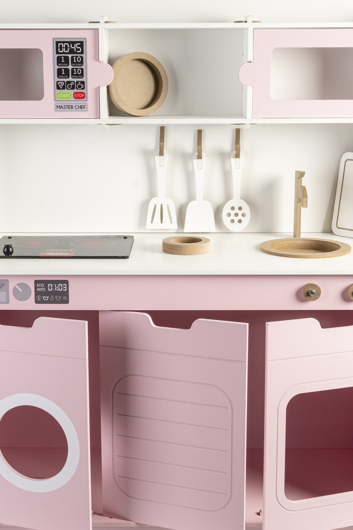 HOBBY HOUSE Ahşap Oyuncak Boyalı Çocuk Mutfak Servis Seti Led Ocaklı Işıklı fotoğrafı 7 (önizleme)