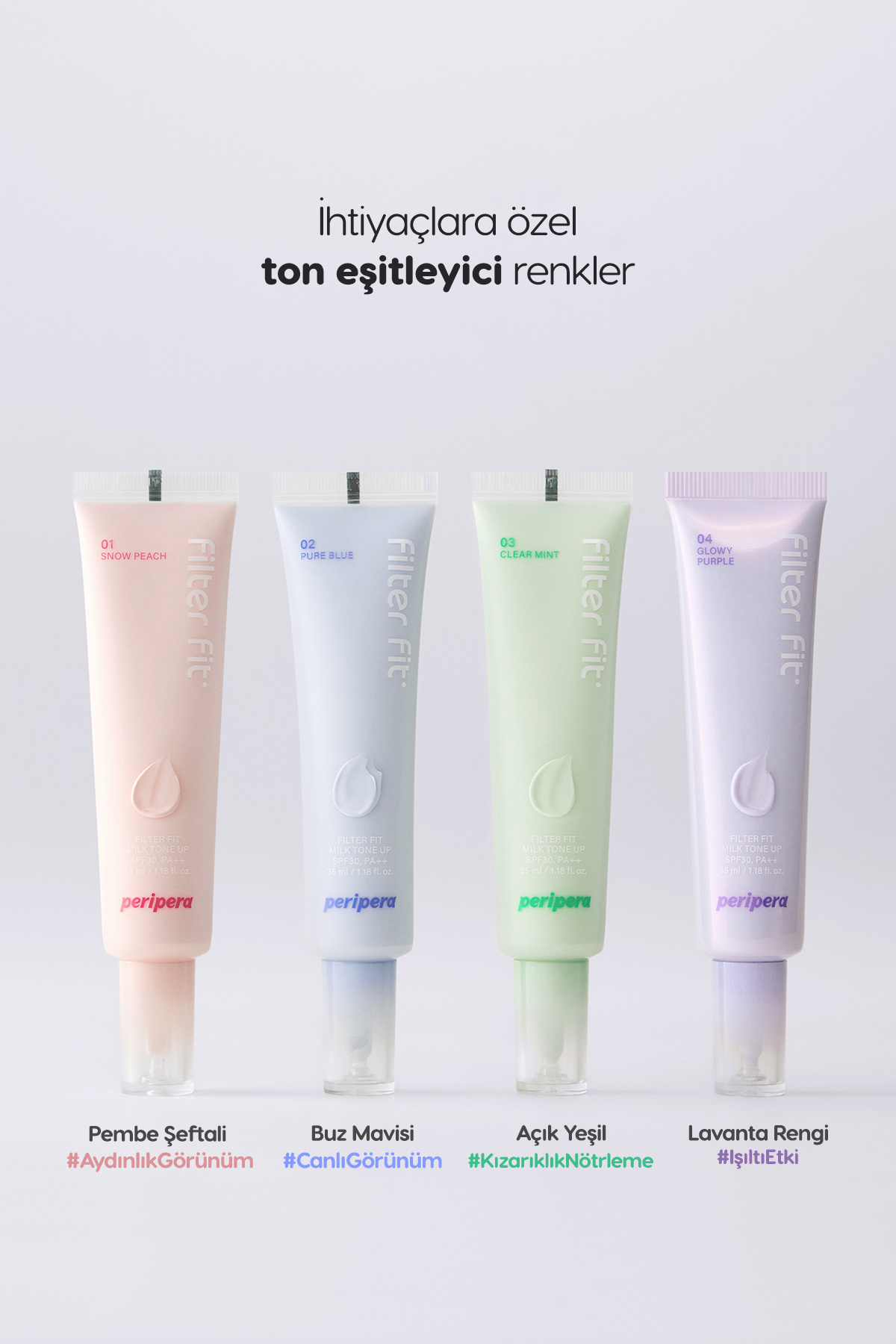 Canlı Görünüm Sunan Ton Eşitleyici Krem PERIPERA Filter Fit Milk Tone Up (002 Pure Blue) SPF30 — آبی 111593 — تصویر 4 از 9