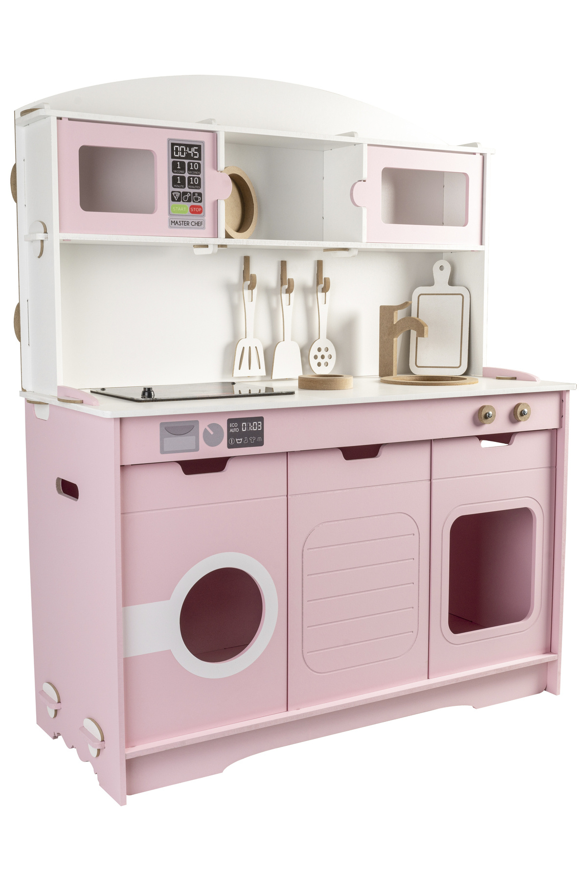 HOBBY HOUSE Ahşap Oyuncak Boyalı Çocuk Mutfak Servis Seti Led Ocaklı Işıklı fotoğrafı 2 (önizleme)