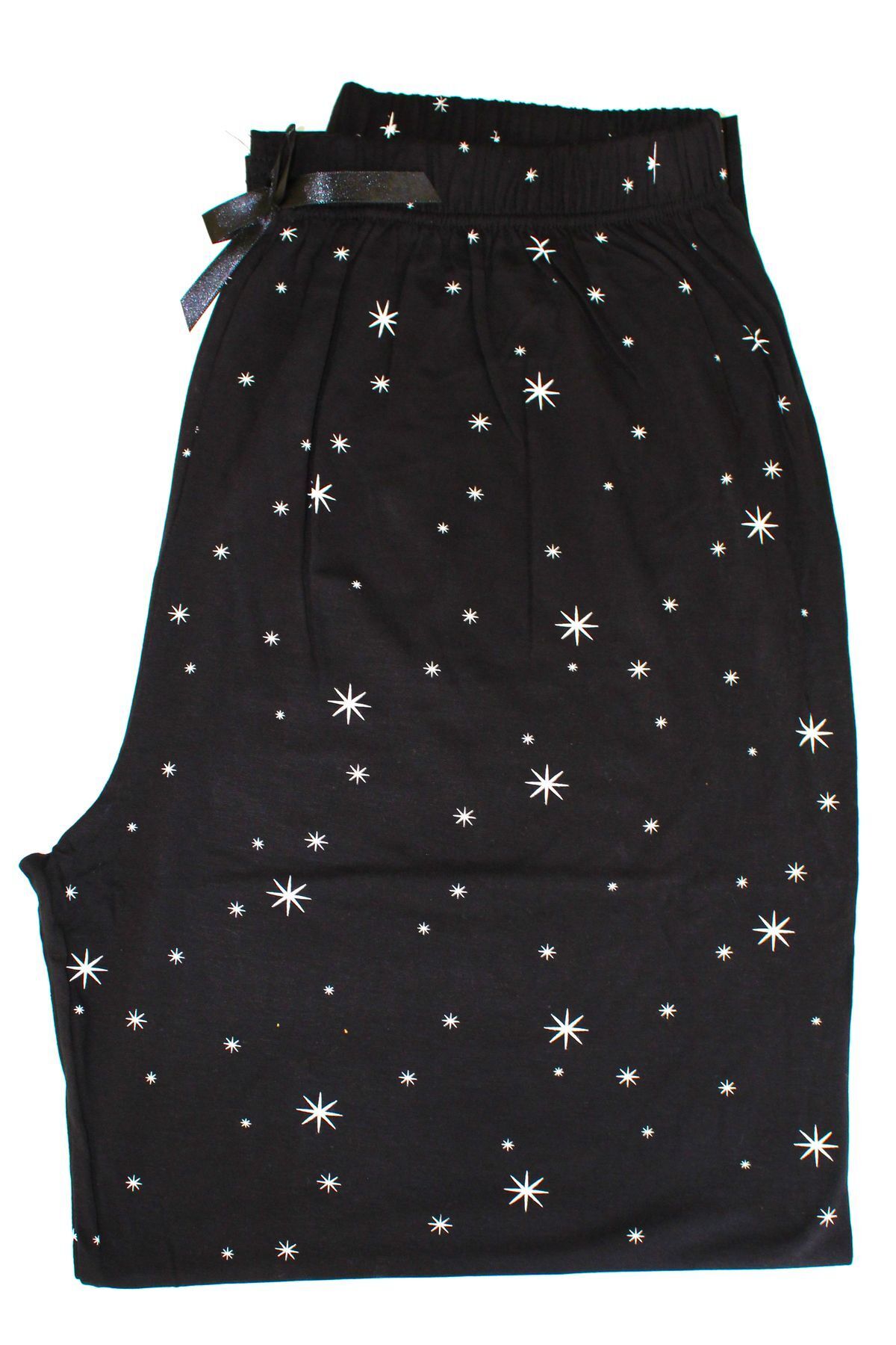 Made By me  SİYAH RENK BÜYÜK BEDEN YAZLIK DESENLİ Modal Kumaş Modern Kaliteli Kadın Pijama Altı + HEDİYE ÇORAP