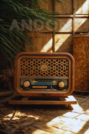 Andone Nostaljik Ahşap Görünümlü Yüksek Kaliteli Sesiyle Bluetooth Radyo SD K...