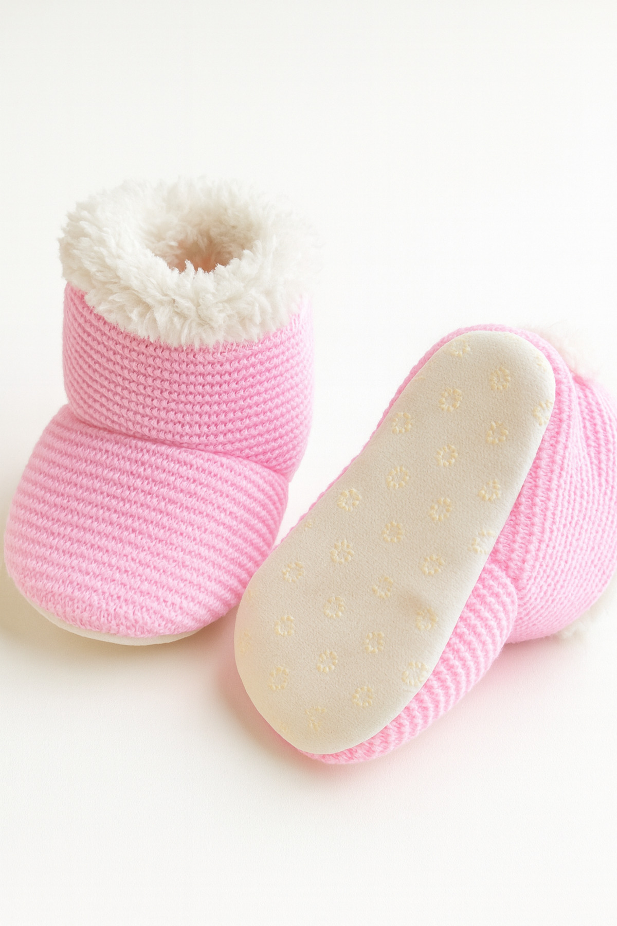 eradkids Premıum Örme Peluş Bebek Tüylü Kaymaz Taban Patik 0-9 Ay Panduf / Ev Botu fotoğrafı 3 (önizleme)