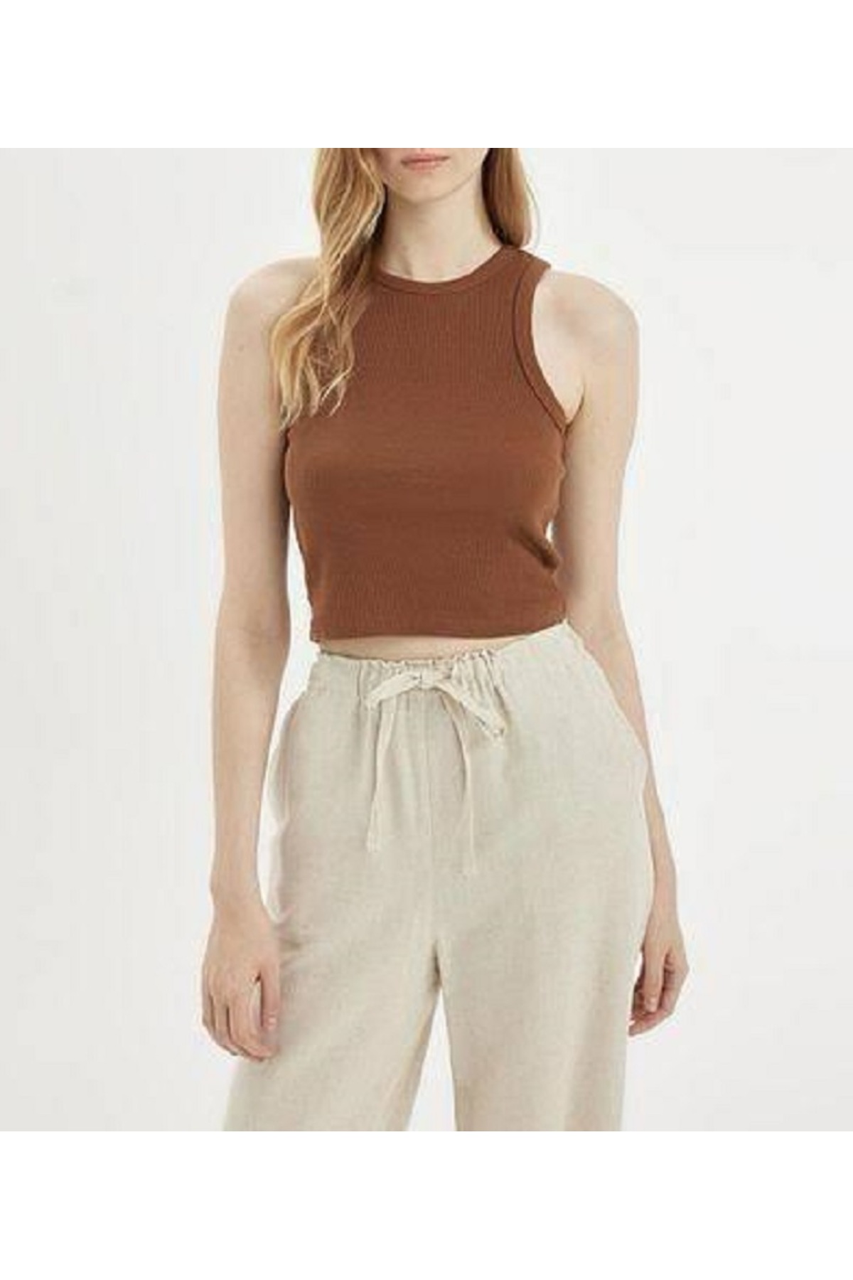 MİLYA&GYM  Kadın 4'lü paket vücudu saran pamuklu BİSİKLET YAKA T-SHİRT-ATLET set crop bluz - Görsel 4