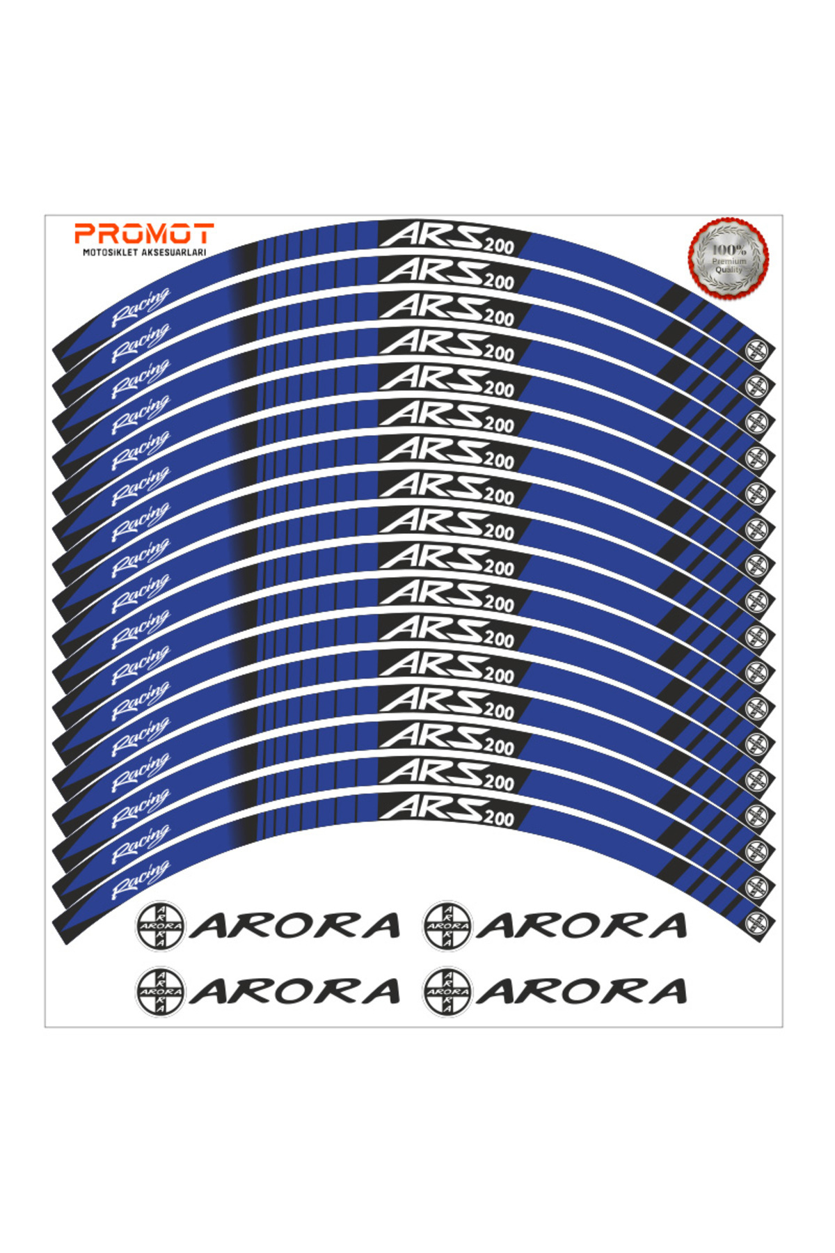SEK MOTO Motosiklet Aksesuar ARORA ARS 200 JANT ŞERİDİ 1