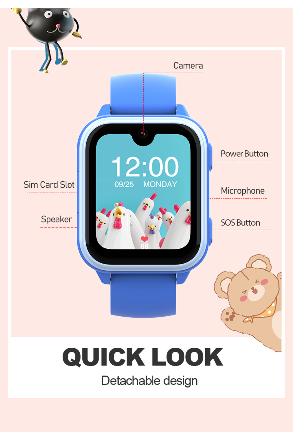 wonlex-Smartwatch for children KT33, GPS, video calling, AMOLED screen and spy monitoring. AI 5