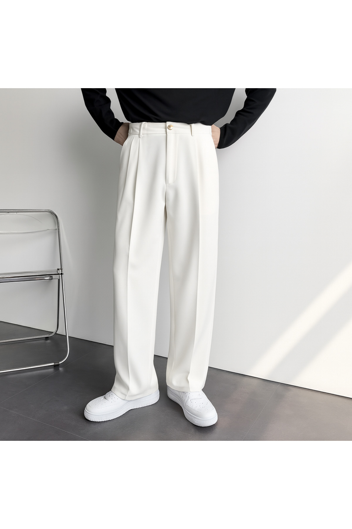 town walker  Erkek Baggy Kumaş Pantolon Old Money - Görsel 2