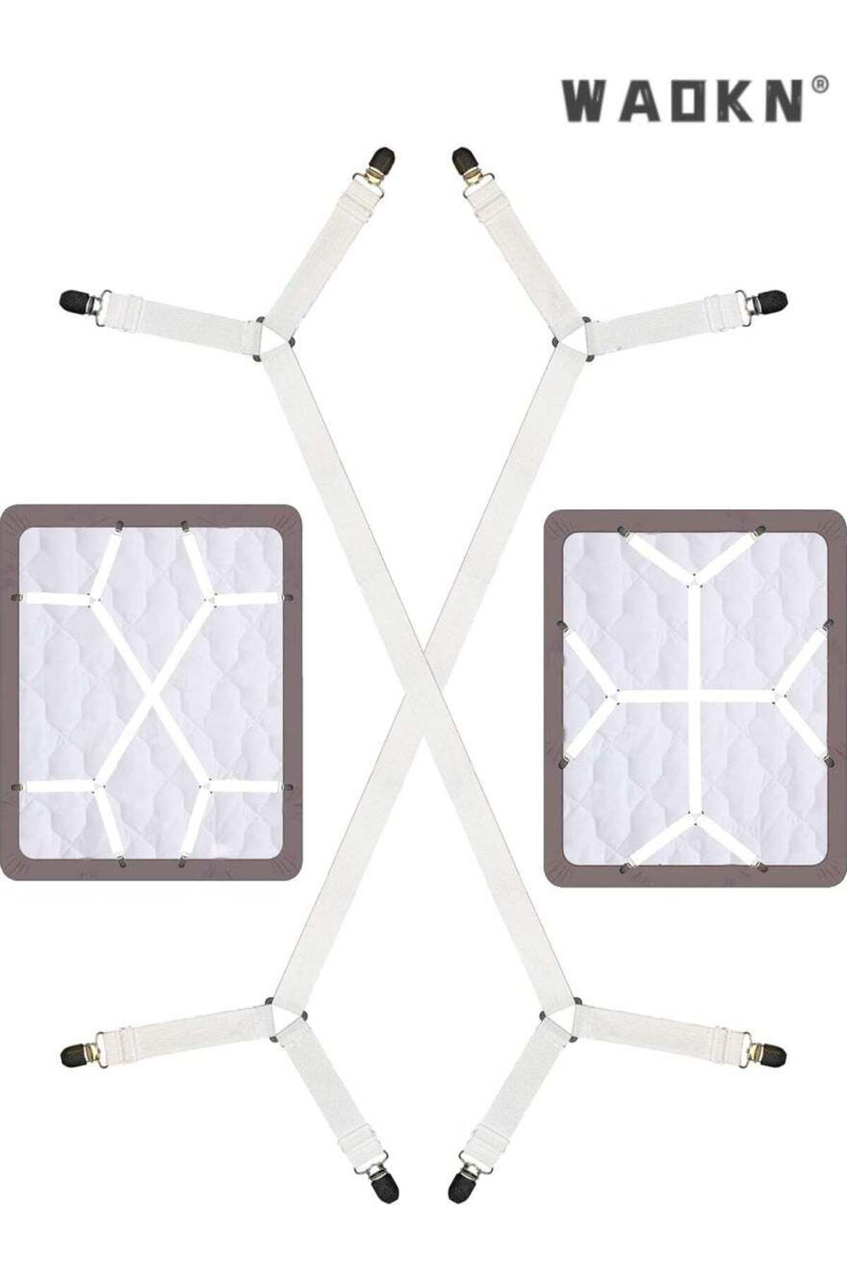 Generic-WAOKN High Quality Multi-Function Sheet Clips Cross Sheet Fixing Straps Suitable for Bedding Sheet 1