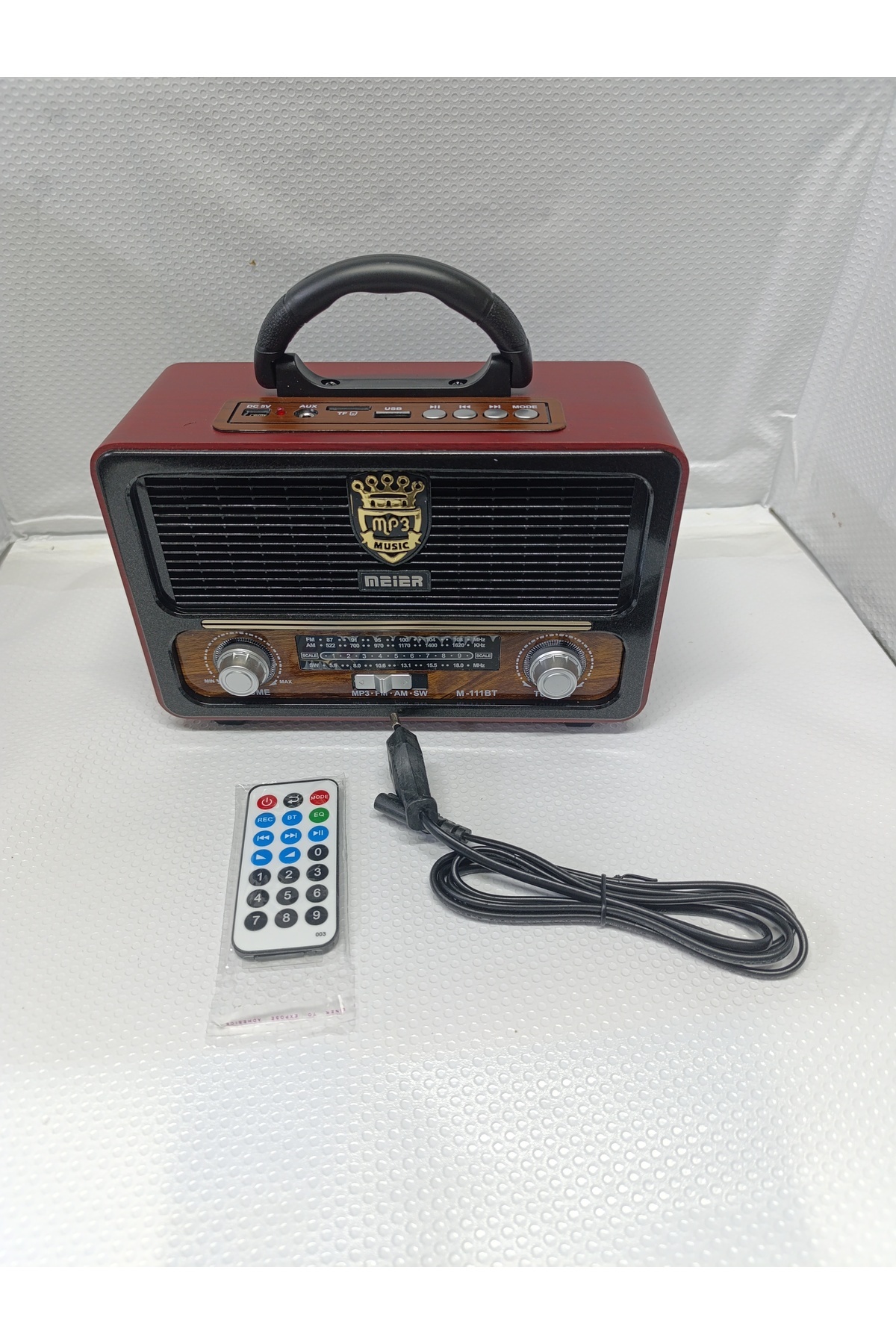 KOPYA - M-111bt Şarjlı Nostaljik Radyo Bluetooth-Kumanda Usb/sd/mp3
