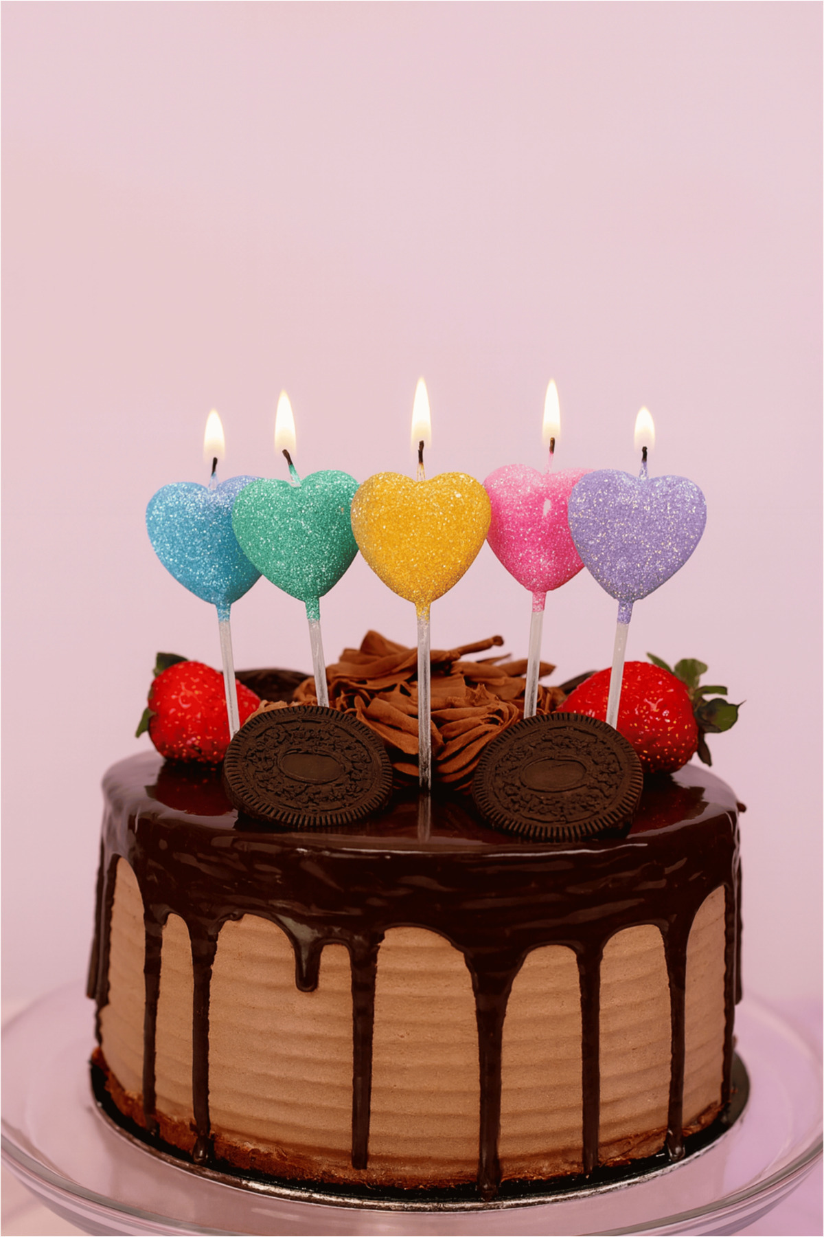 Bunloon Kalpli Renkli Pasta Mum Seti – 5’li Simli Doğum Günü ve Parti Pastası Mumları