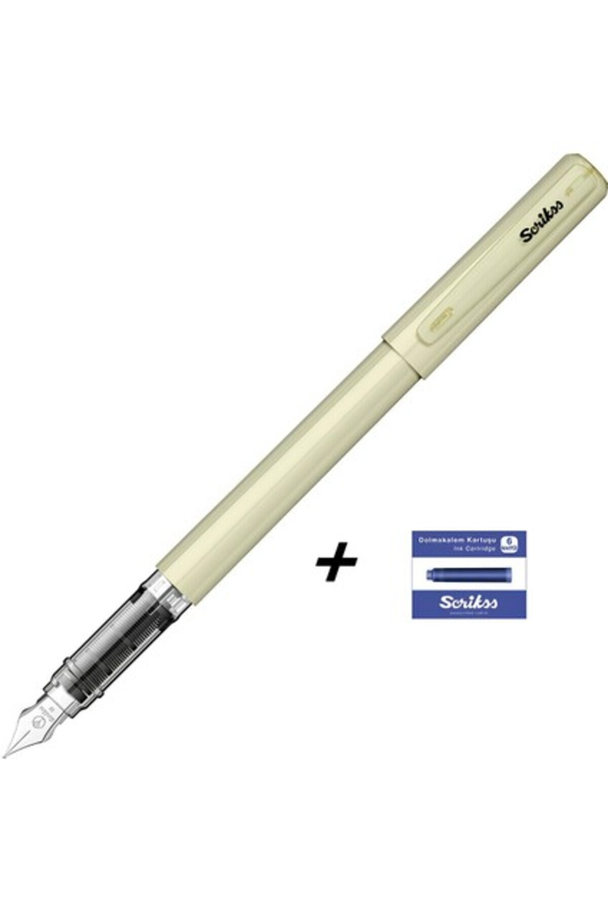 Scrikss Prımeo Dolma Kalem M Uç Kiwi & 6'lı Mavi Kartuş