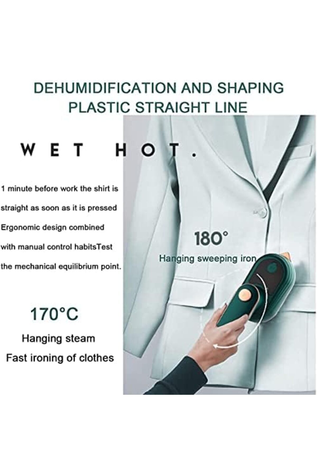 Hope-Portable Mini Ironing Machine, Foldable Travel Garment Steamer, Mini Ironing Machine 180°R 5