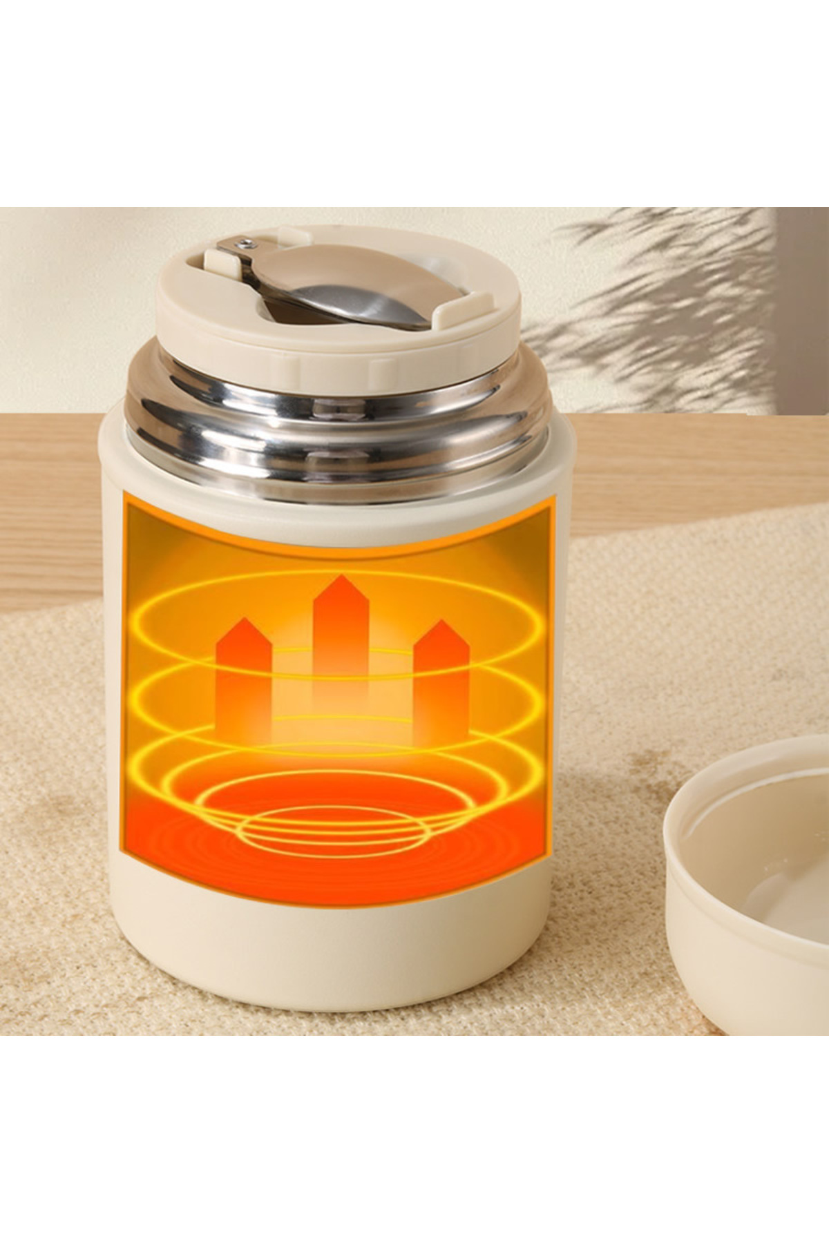 jojobebek Beyaz Renk Premium Paslanmaz Çelik Termos, Çelik No:316, 500 ml, ( 24+ Ay) fotoğrafı 4 (önizleme)