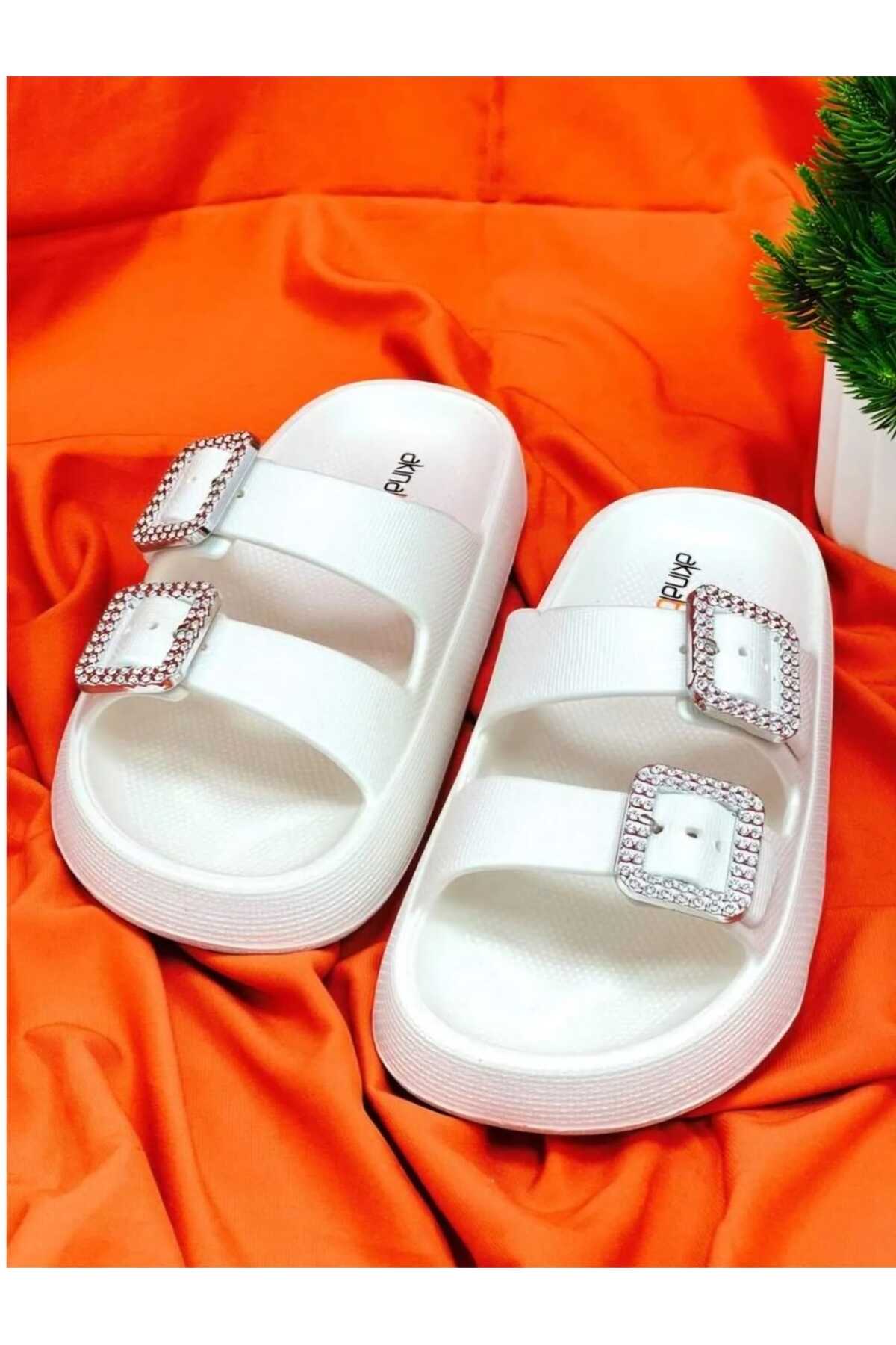 AKINAL BELLA E282 DOUBLE BUCKLE DAILY ORTHOPEDIC WOMEN 'S SLIPPERS