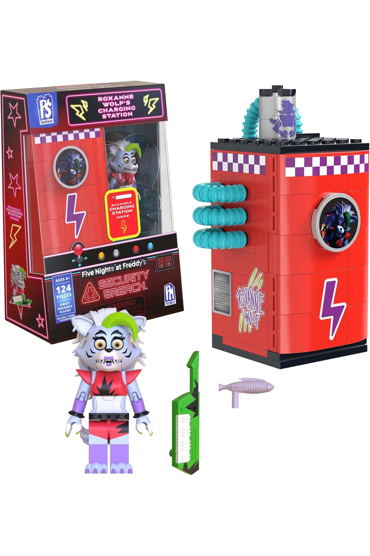 فیگور قابل ساخت راکسان ولف Phatmojo FNAF مدل CS1305 – پنج شب در خانهٔ فردی، مناسب برای سنین ۶ سال به بالا