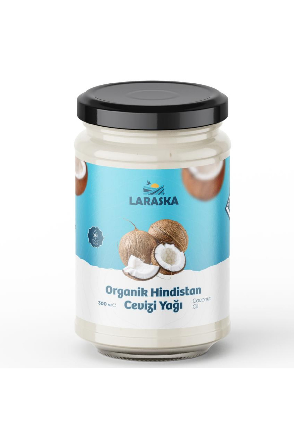 Laraska Organic Organik Hindistan Cevizi Yağı 300ml Soğuk Sıkım - Organic Coconut Oil