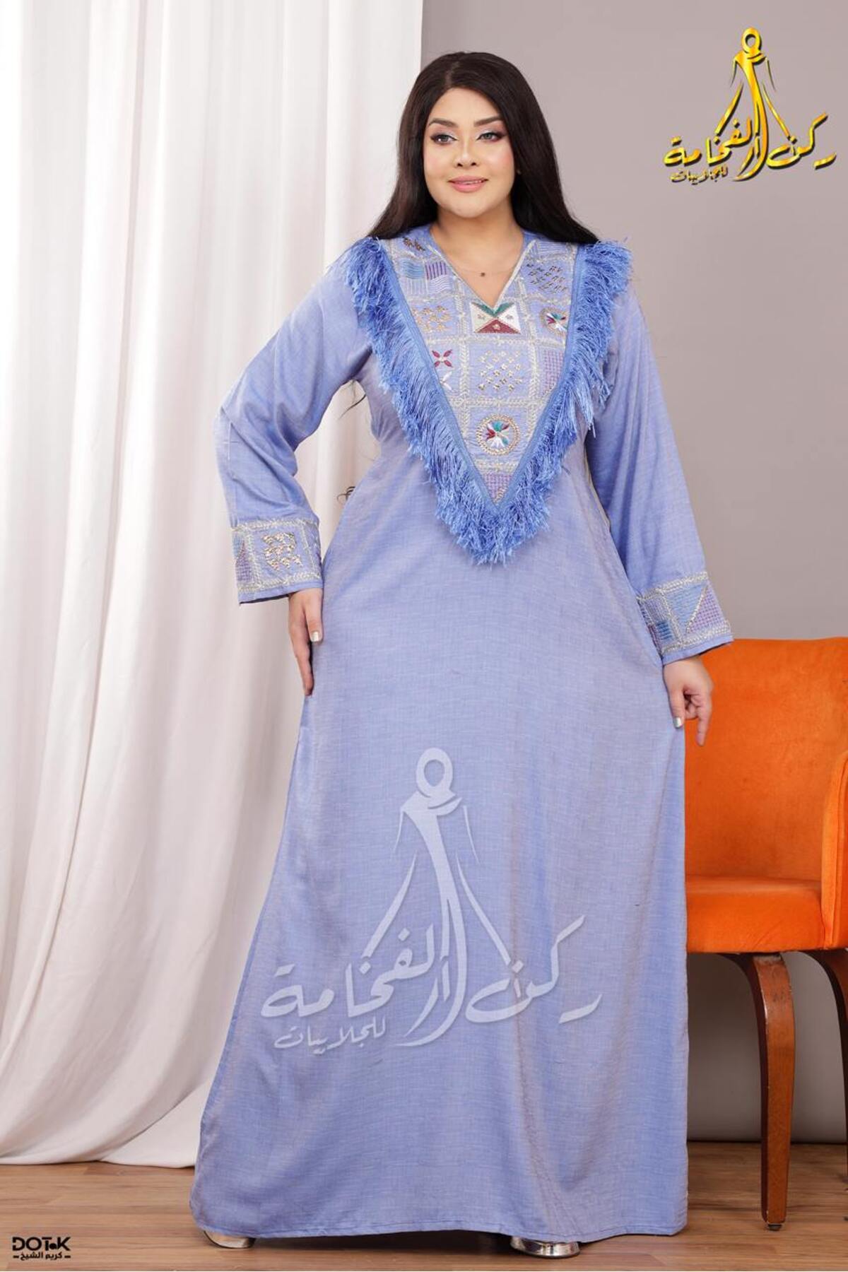 Generies-Linen abaya made of light and comfortable linen material with an elegant and modern design, ideal for everyday use 2