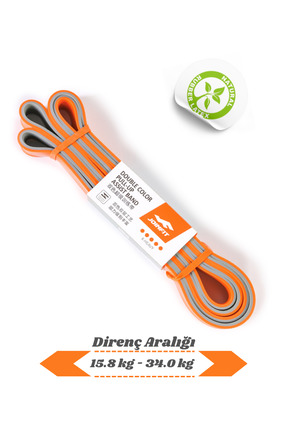 JOINFIT Direnç Lastiği ve Egzersiz Bandı Turuncu-Gri Heavy - %100 Doğal Kauçuk