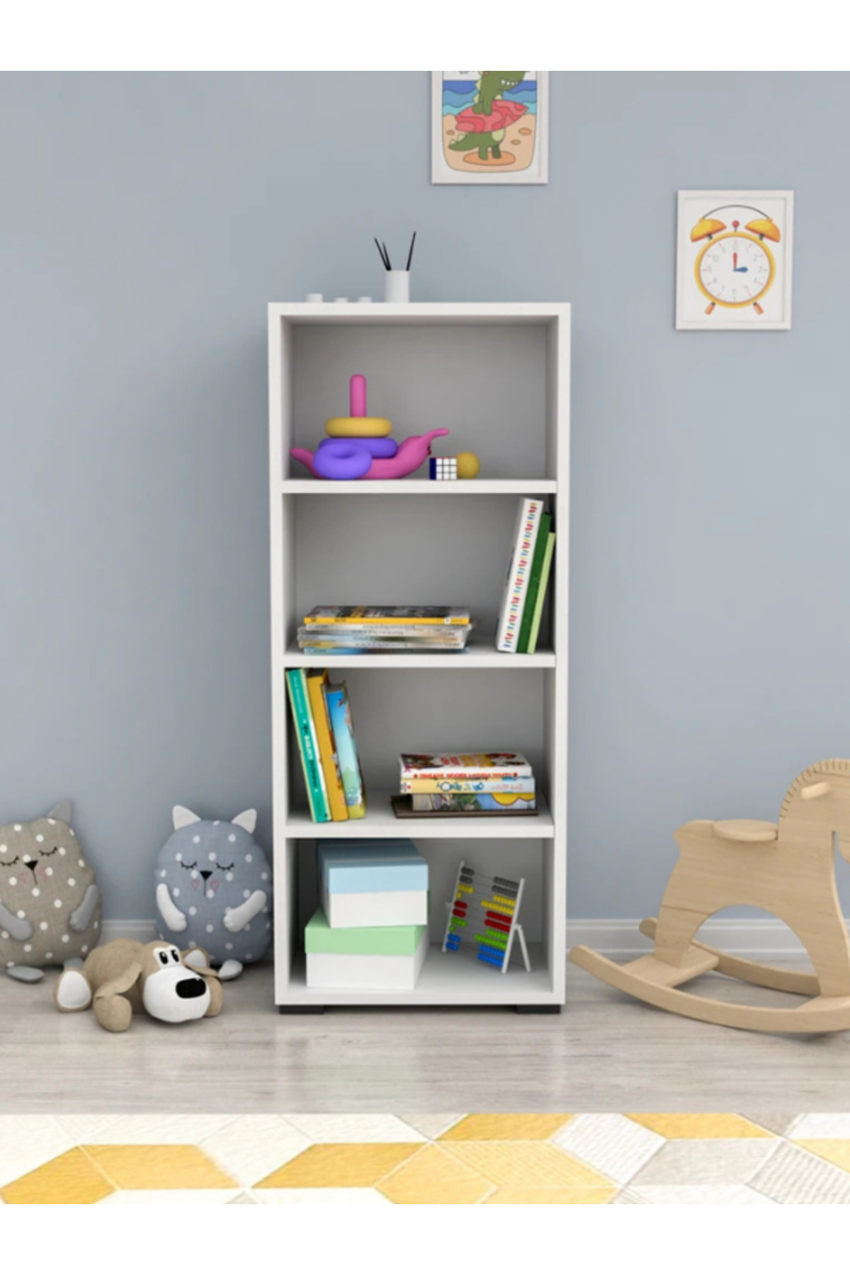 AYDIN MOBİLYA Çok Amaçlı 4 Katlı Kitaplık & Düzenleyici MDF