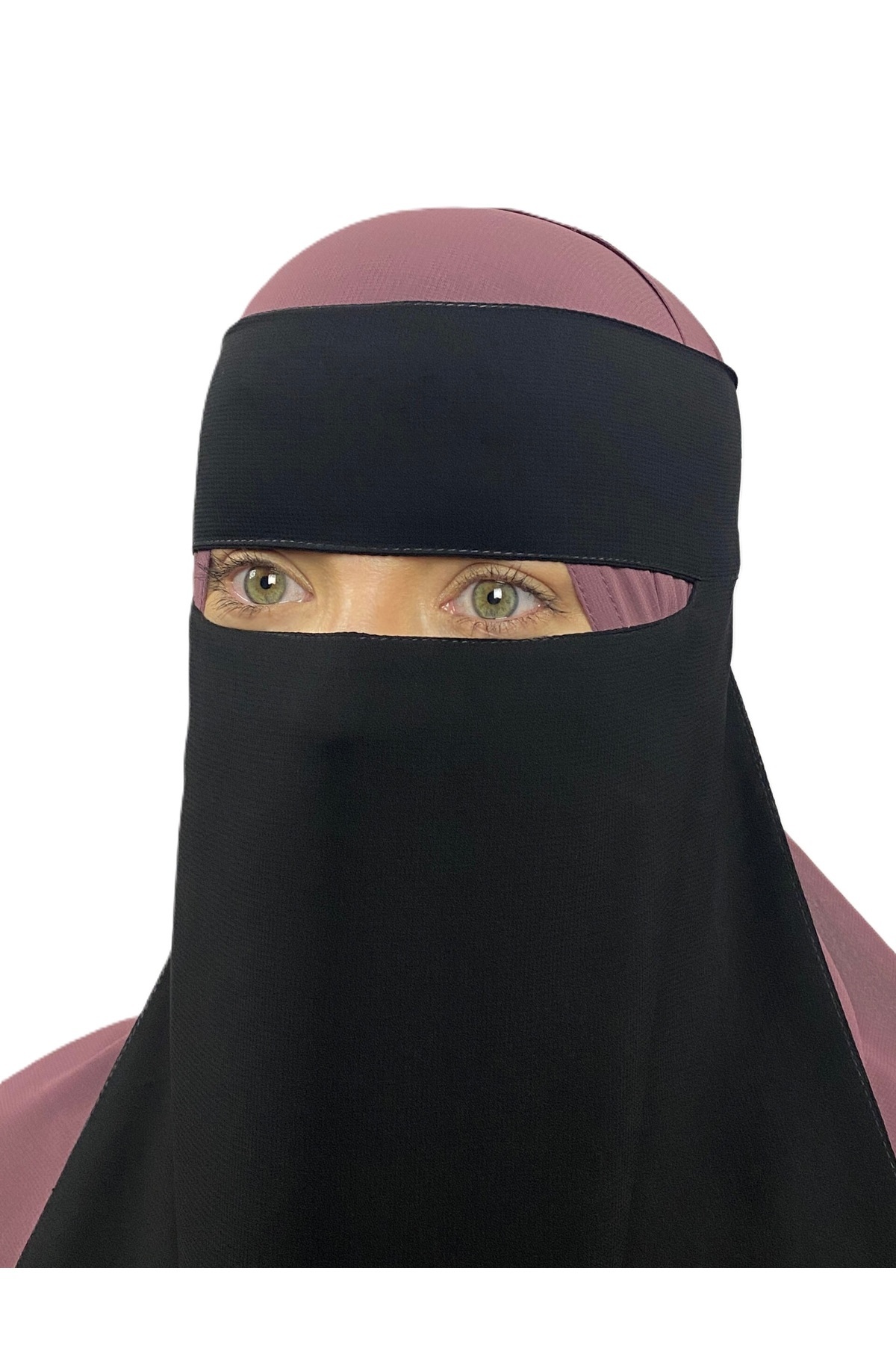 Perfectory-1 Layer Chiffon Niqab with Back Tying Cord Breathable Face Veil 2
