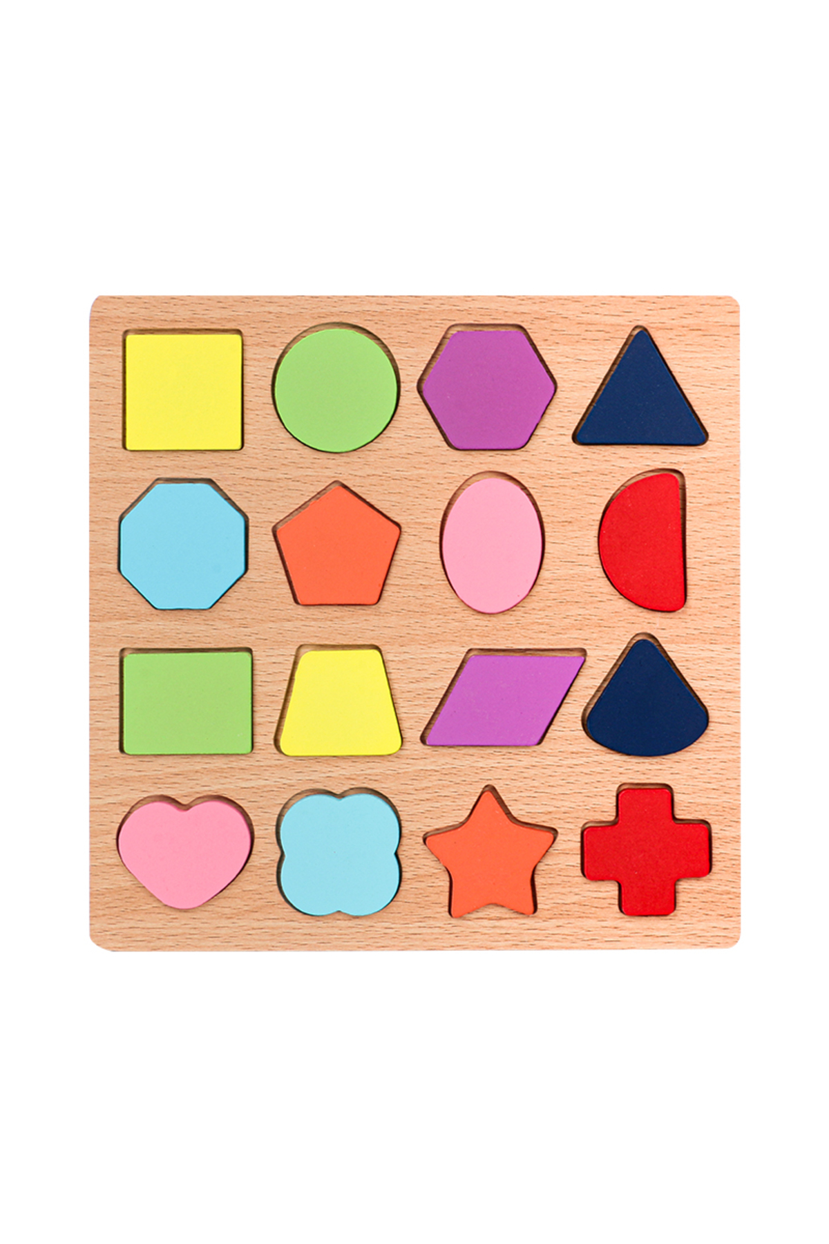 پازل چوبی آموزشی مونته‌سوری برای پیش‌دبستانی NB1175C3: اشکال هندسی، حروف الفبا، اعداد و محاسبات برای کودکان