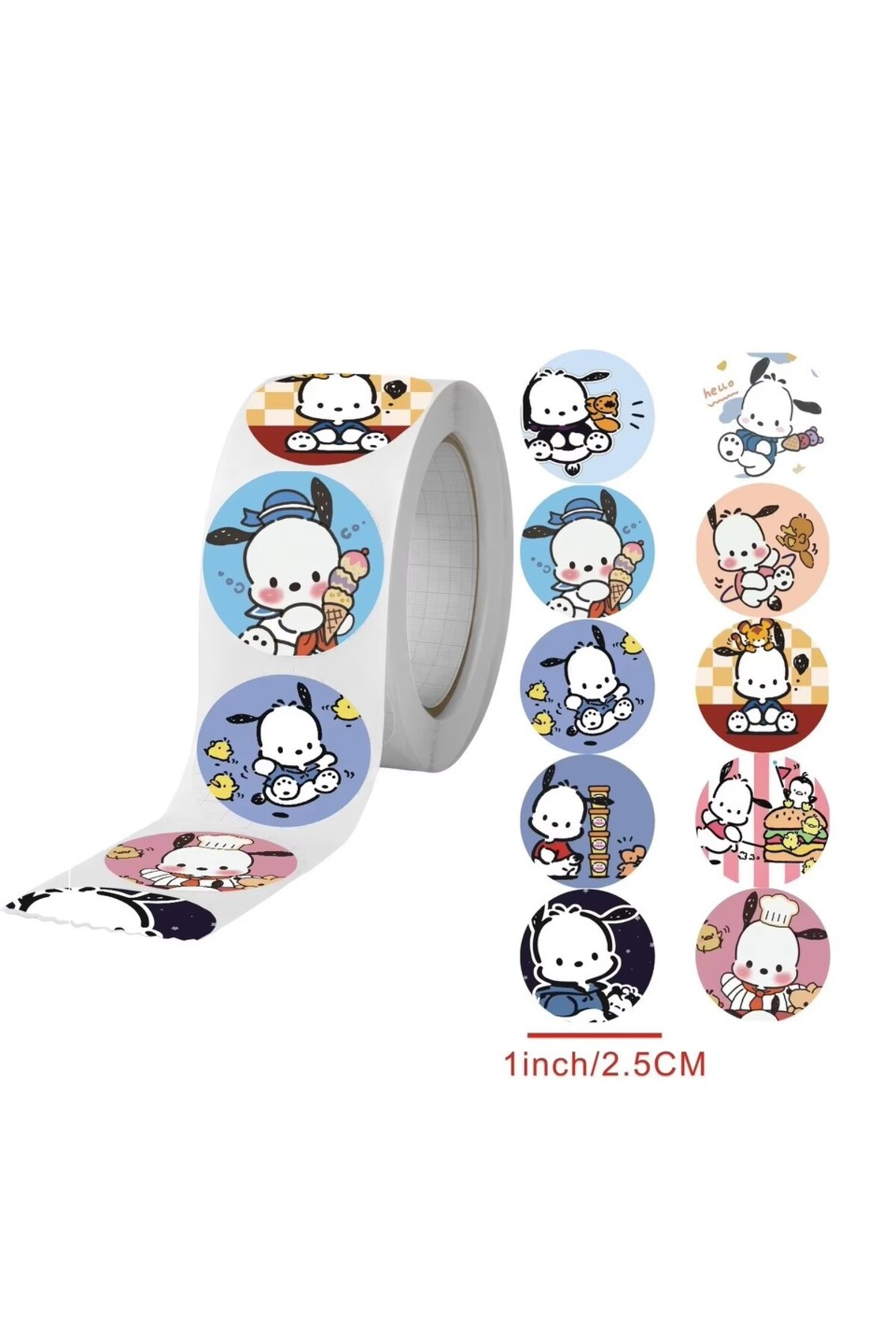 Choice 500-PQG 500pcs/Roll Sanrio Anime Stickers Hello Kitty Kuromi My ...